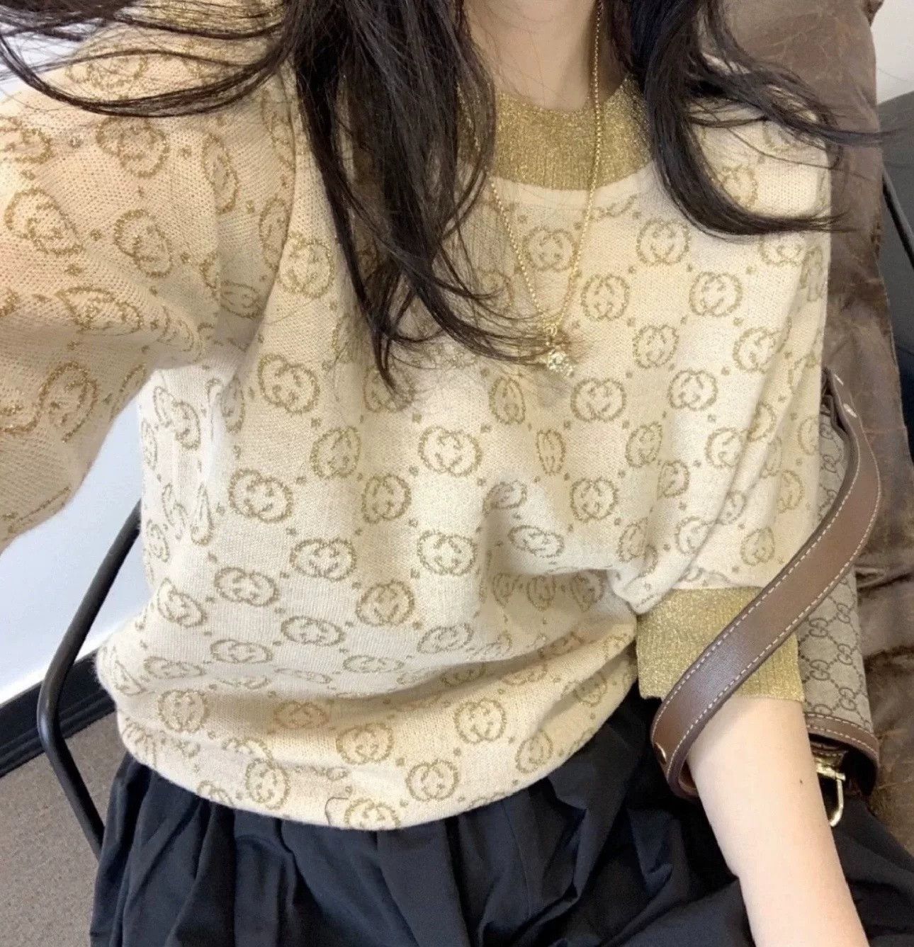 Gucci Gucci GG Red Gold Knit Top Size US S / EU 44-46 / 1 - 5 Thumbnail