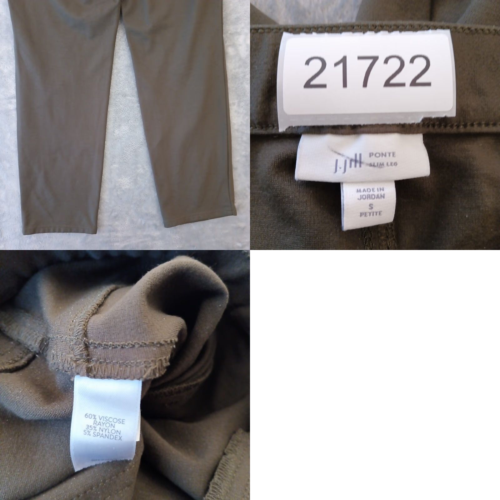 J. Jill J.Jill Ponte Ankle Pants Womens Petites PS Green Slim Leg Pull On Stretch Straight Size 28" / US 6 / IT 42 - 8 Thumbnail