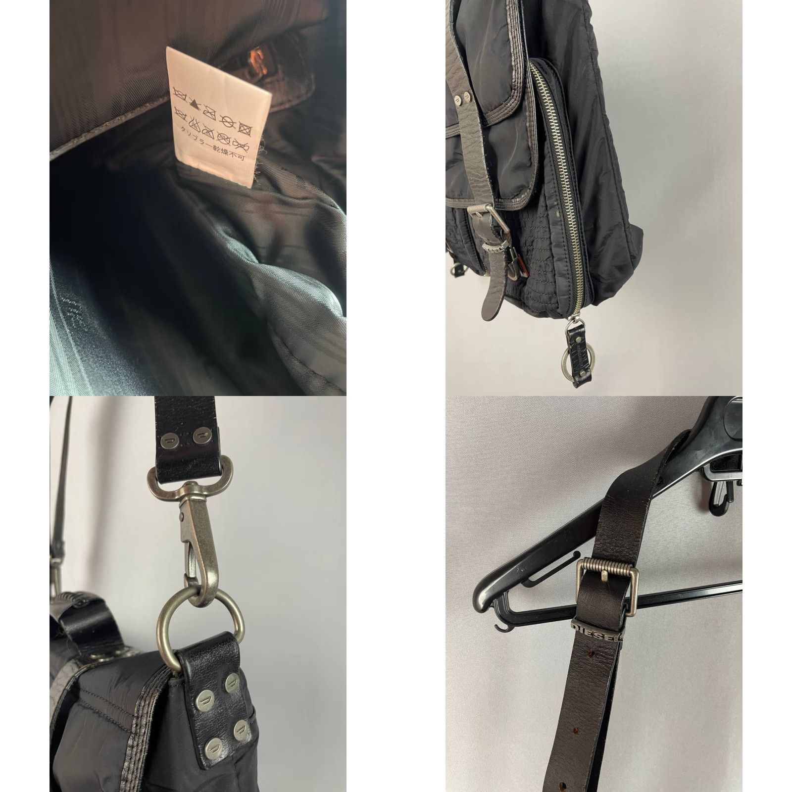 Diesel Diesel Mens Black Nylon Zipper Shoulder Strap Crossbody Messenger Bag Size ONE SIZE - 8 Thumbnail