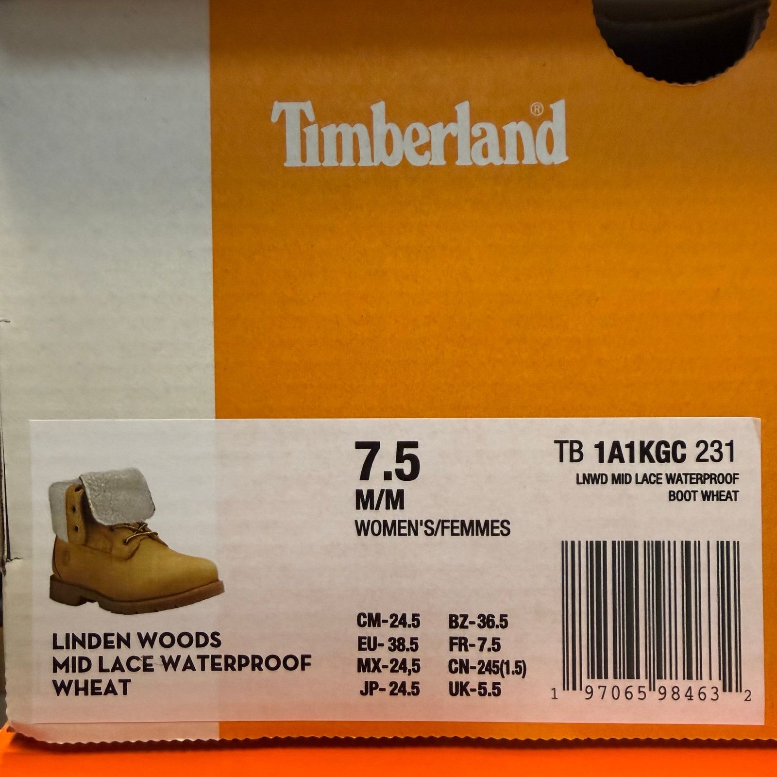 Timberland TIMBERLAND WOMEN'S 7.5 LINDEN WOODS MID LACE WP WHEAT TB1A1K Size US 7.5 / IT 37.5 - 6 Thumbnail
