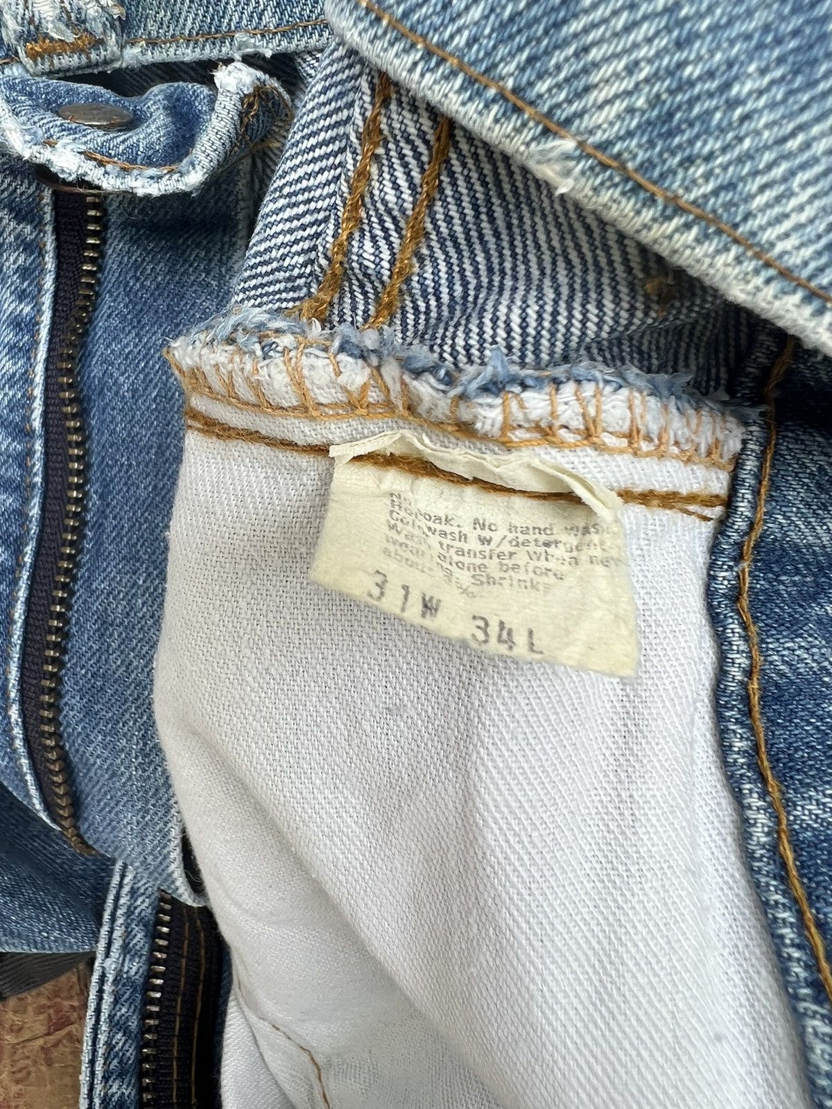Levi's VTG 70s Levi’s 517 42 Talon Faded Blue Denim Bootcut Jeans Size US 31 - 24 Thumbnail