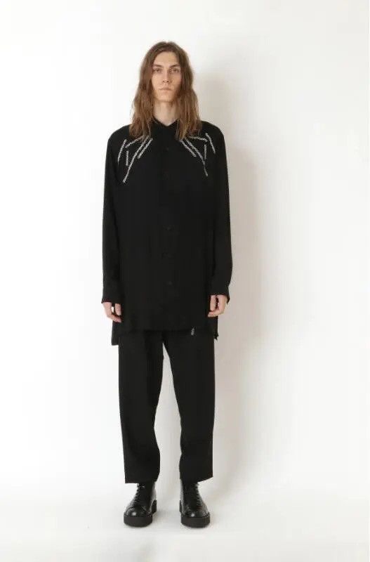 Yohji Yamamoto Yohji Yamamoto Pour Homme 21SS Embroidered Stitching Shirt Size US M / EU 48-50 / 2 - 3 Thumbnail