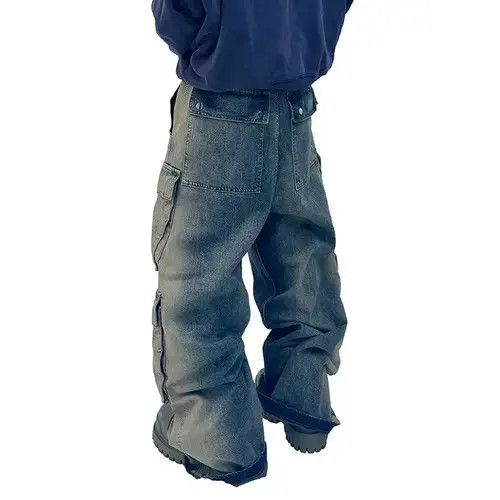Jean High Street Washed Gradient Heavy Duty Work Jeans Size US 34 / EU 50 - 6 Thumbnail