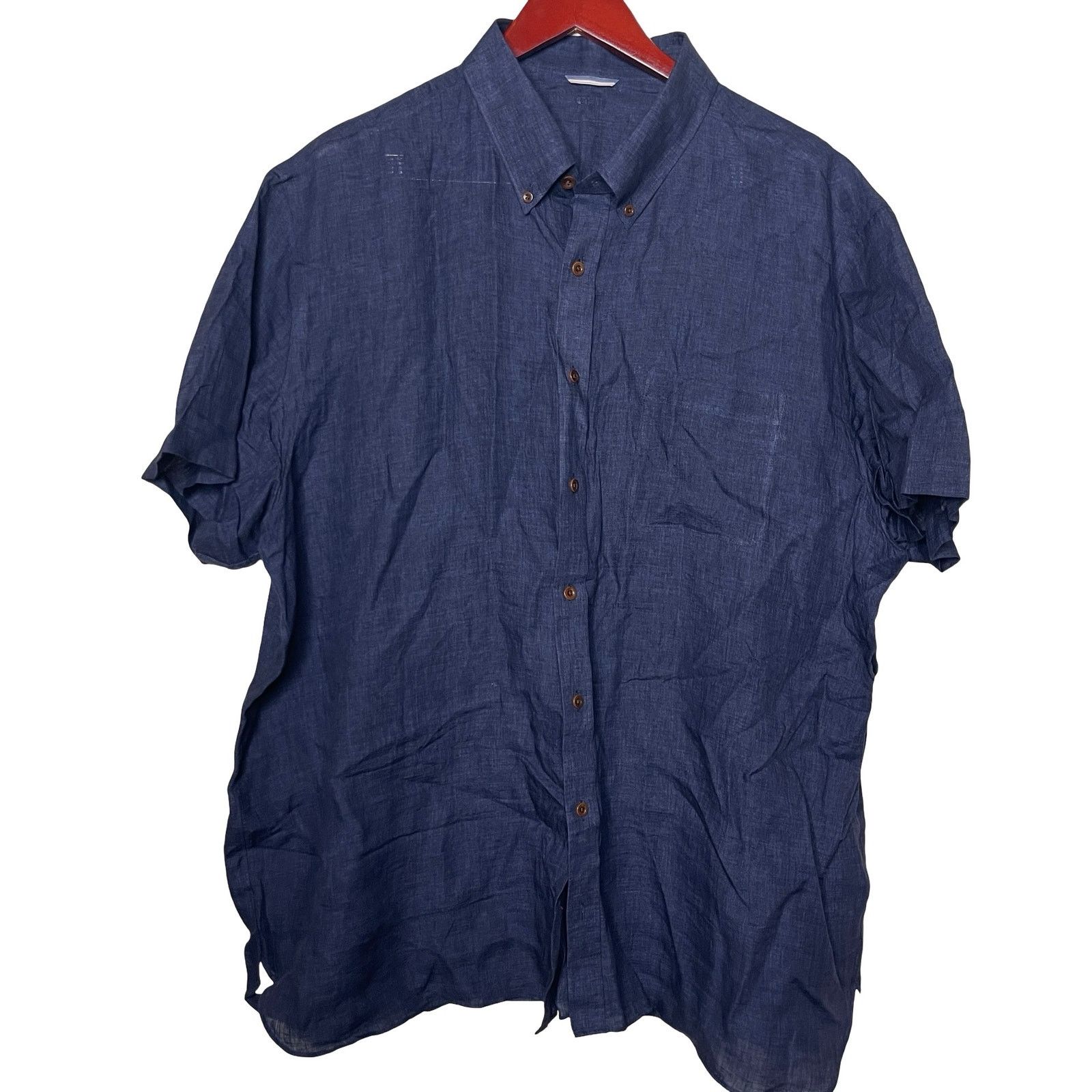 Other ONSLOE Blue 100% linen short sleeve button down shirt XXXL Size US XXL / EU 58 / 5 - 1 Thumbnail