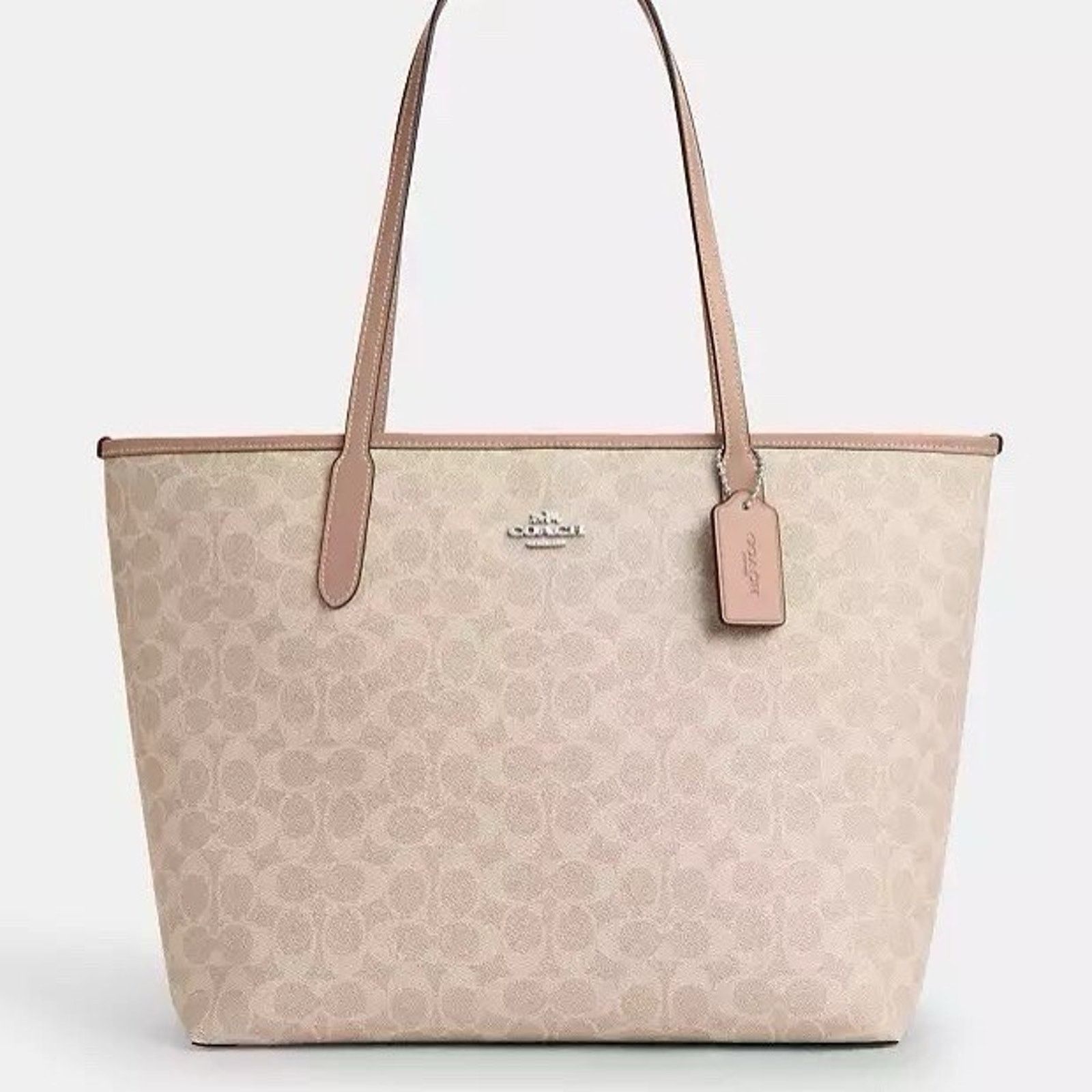 Coach NWT Coach City Tote Bag Signature Canvas CV976 Sand/Taupe Size ONE SIZE - 2 Thumbnail