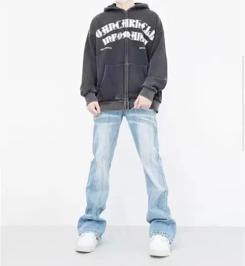 Designer Retro blurred face design printed hoodie jacket Size US L / EU 52-54 / 3 - 6 Thumbnail