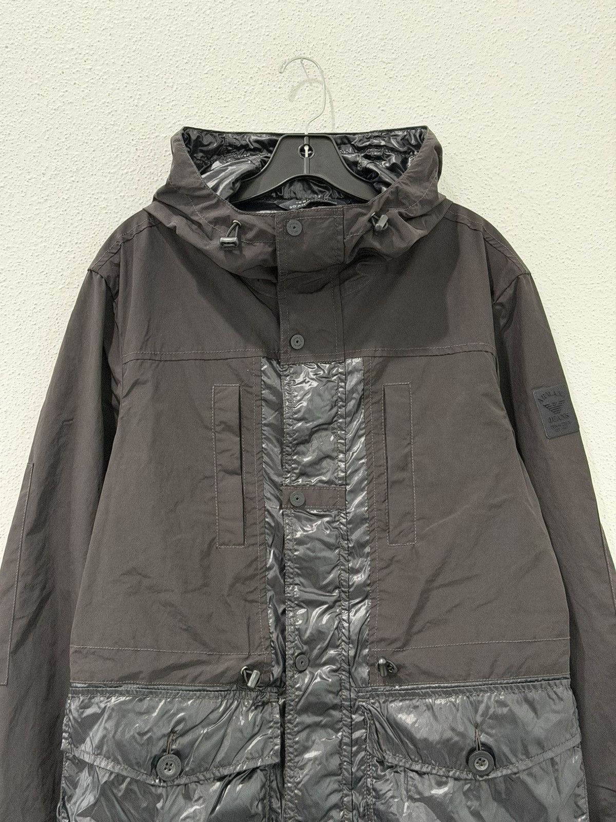 Emporio Armani Armani Jeans Windbreaker Hooded Jacket Size US S EU 48 Black Size US S / EU 44-46 / 1 - 2 Thumbnail