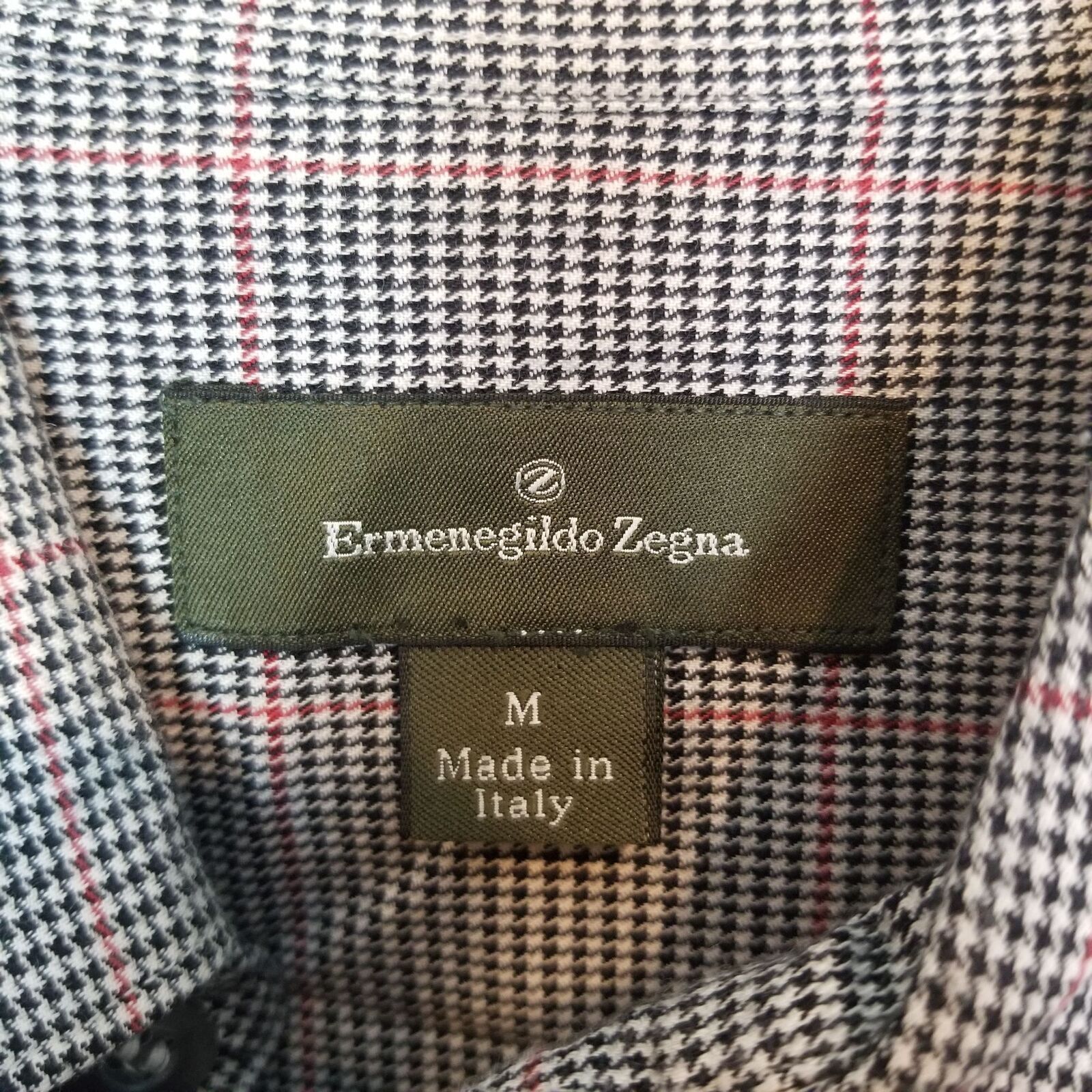 Ermenegildo Zegna Ermenegildo Zegna Mens Houndstooth Dress Shirt Size M Career Size US M / EU 48-50 / 2 - 5 Thumbnail