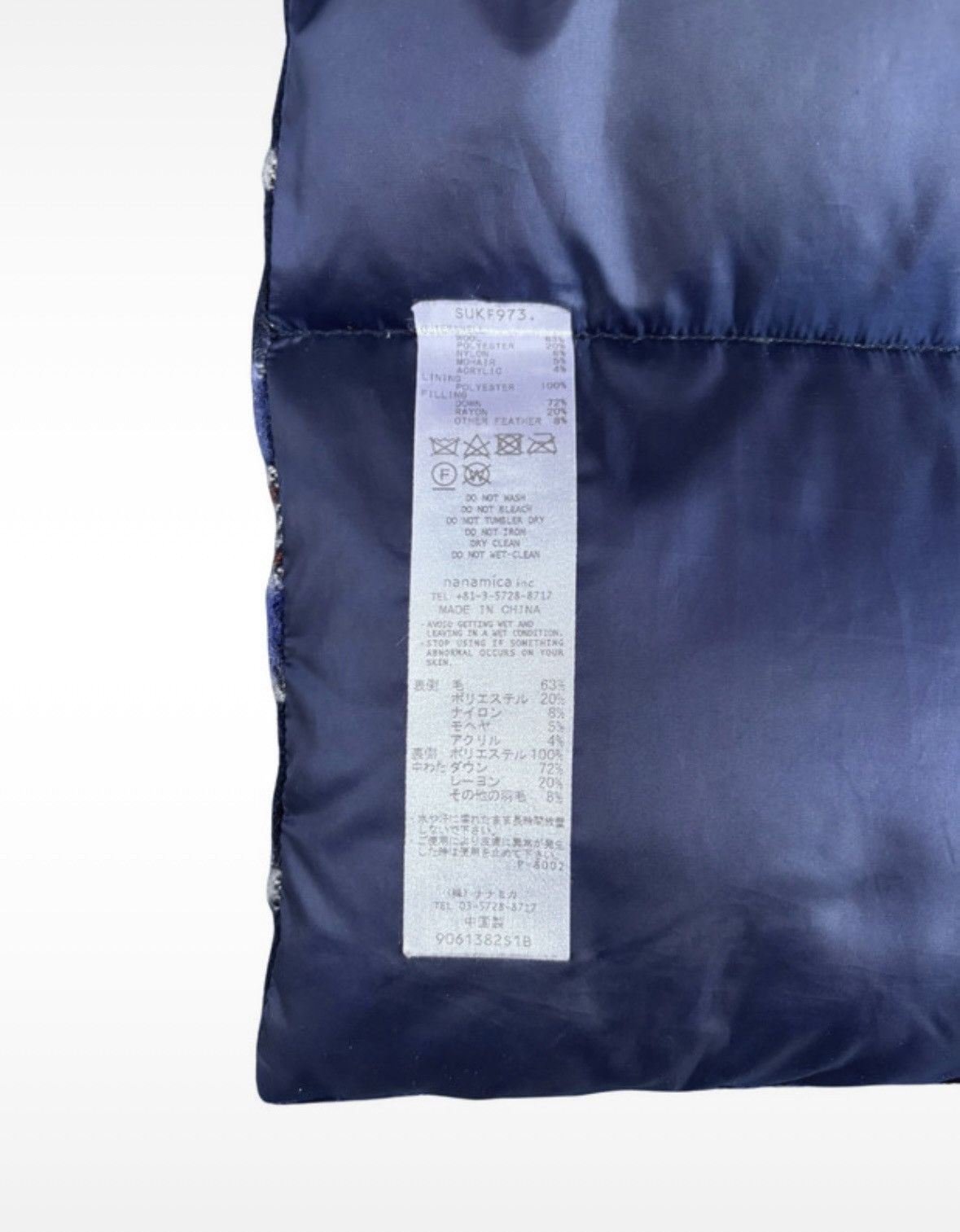 Nanamica Nanamica Blue Down Wool Check Muffler Scarf Size ONE SIZE - 4 Thumbnail
