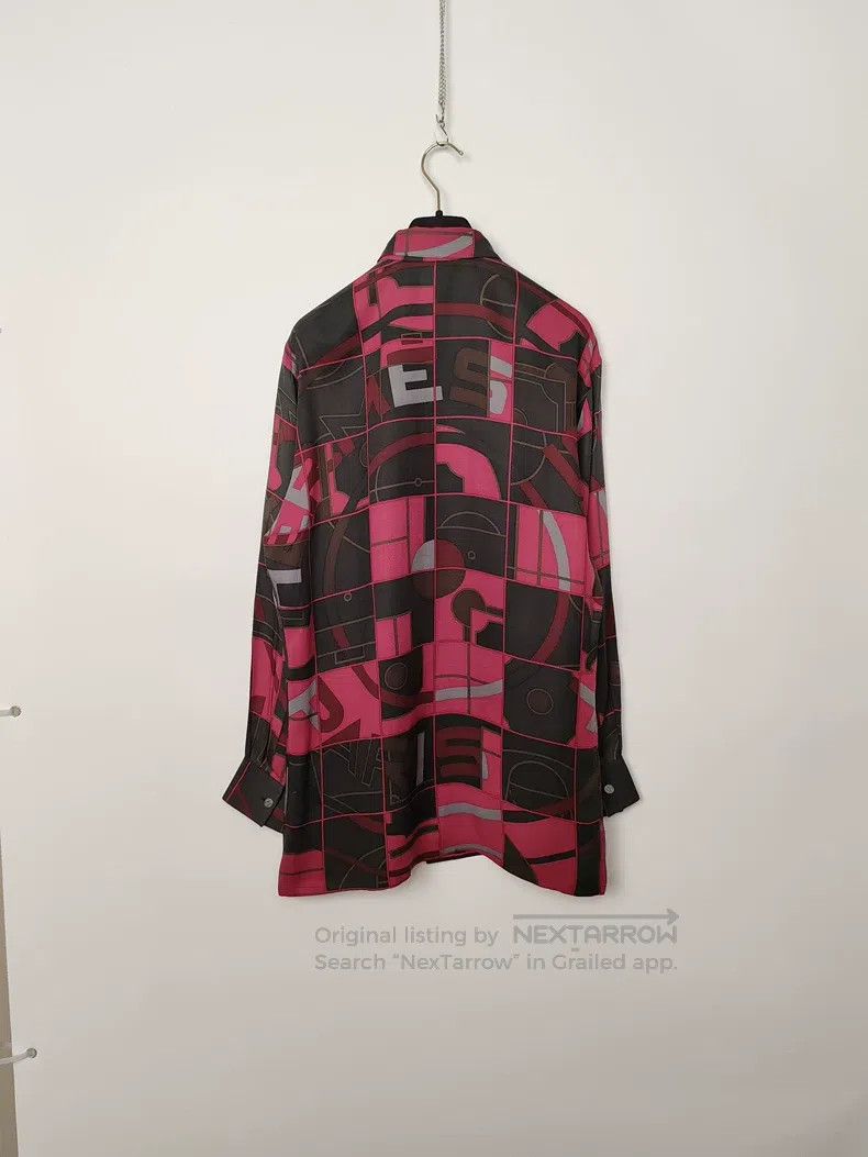 Hermes Hermes size 39 Men's Geometric Logo Silk Shirt Size US M / EU 48-50 / 2 - 2 Thumbnail