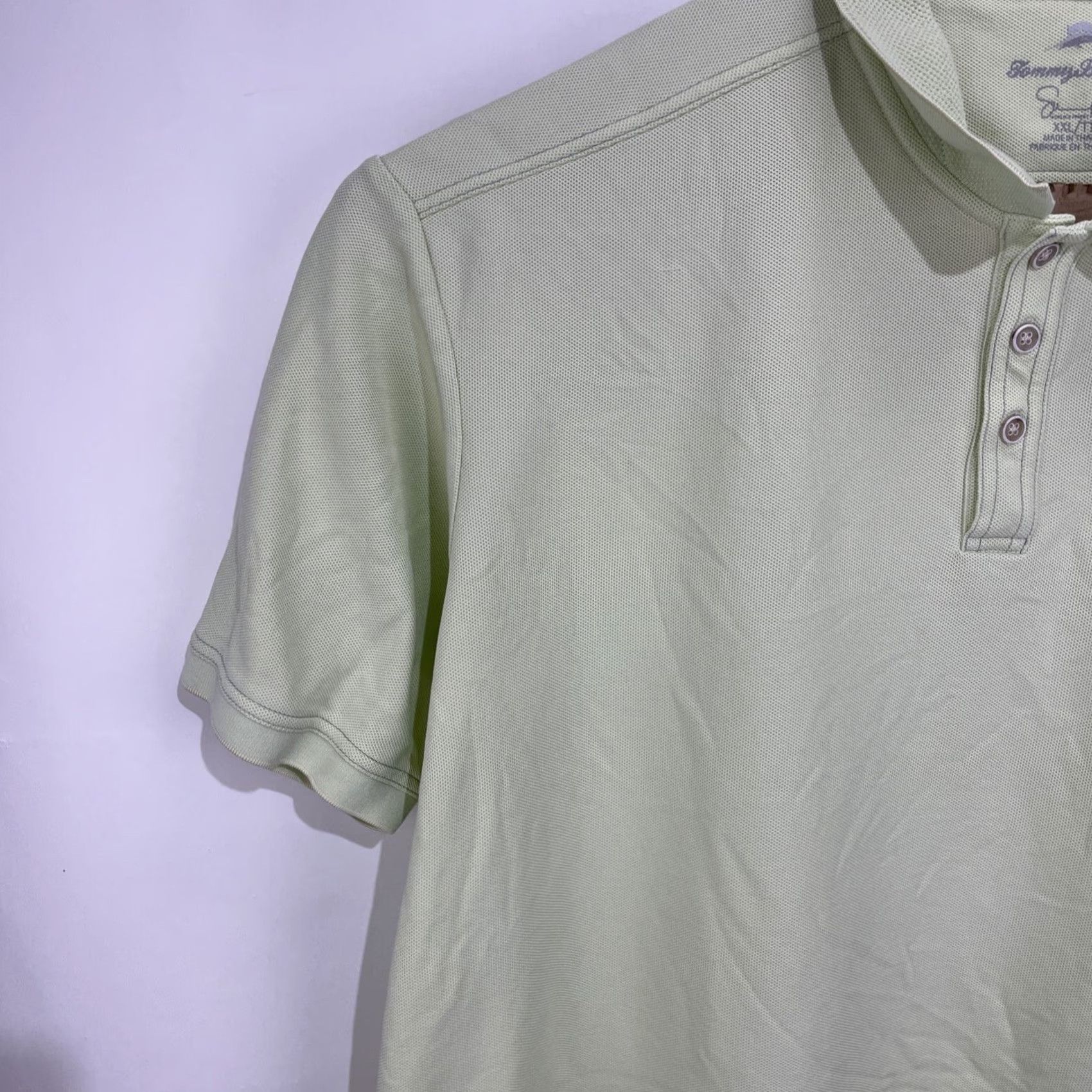 Tommy Bahama Tommy Bahama Polo Shirt 2XL Green Solid Short Sleeve Pima Cotton Blend Shirt Mens Adult Regular Size Core Brand Size US XXL / EU 58 / 5 - 7 Thumbnail
