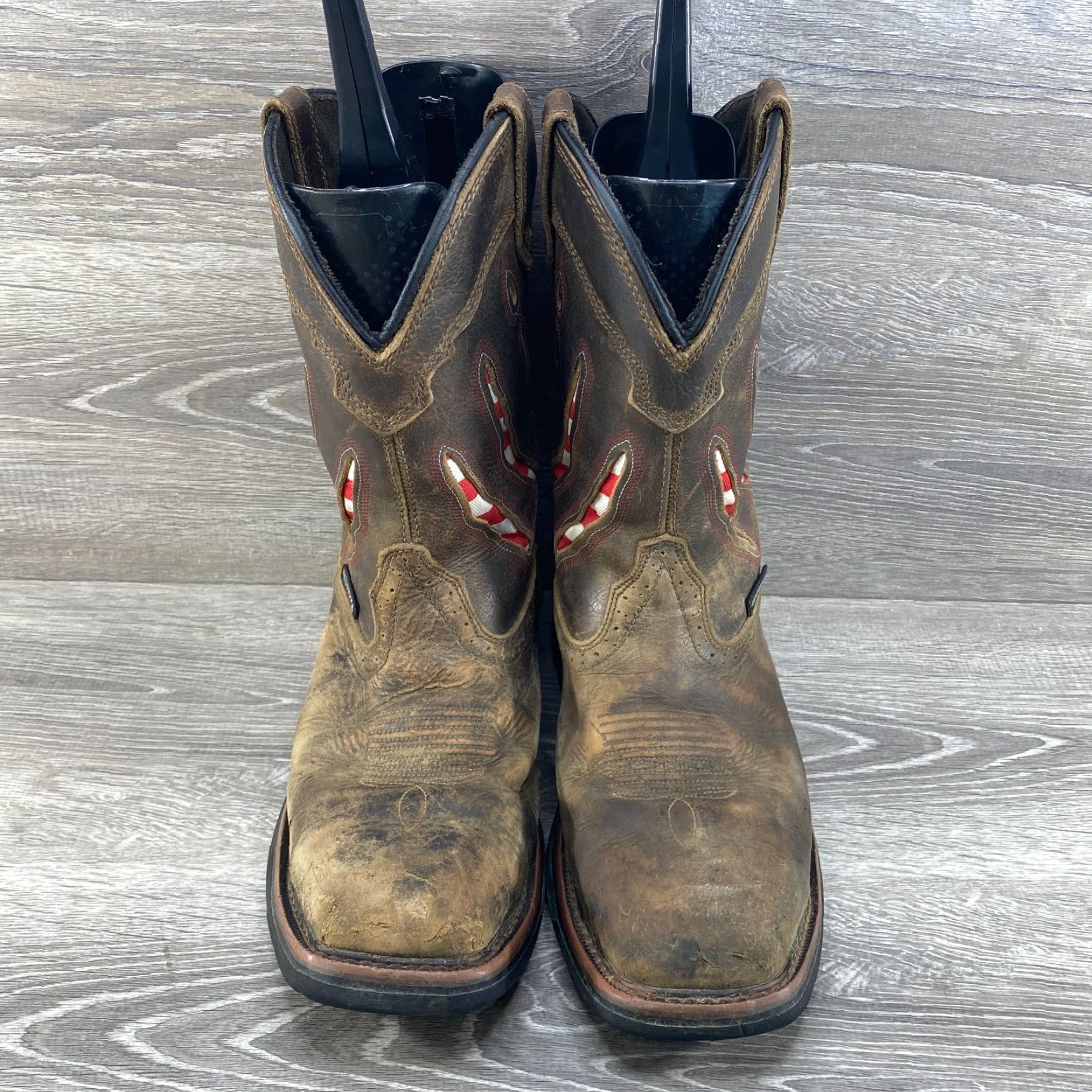 Vintage Wolverine Rancher Claw Mens 10.5 Brown Leather Square Steel Safety Toe Waterproof Cowboy Boots Boots Western Workwear Size US 10 / EU 43 - 3 Thumbnail