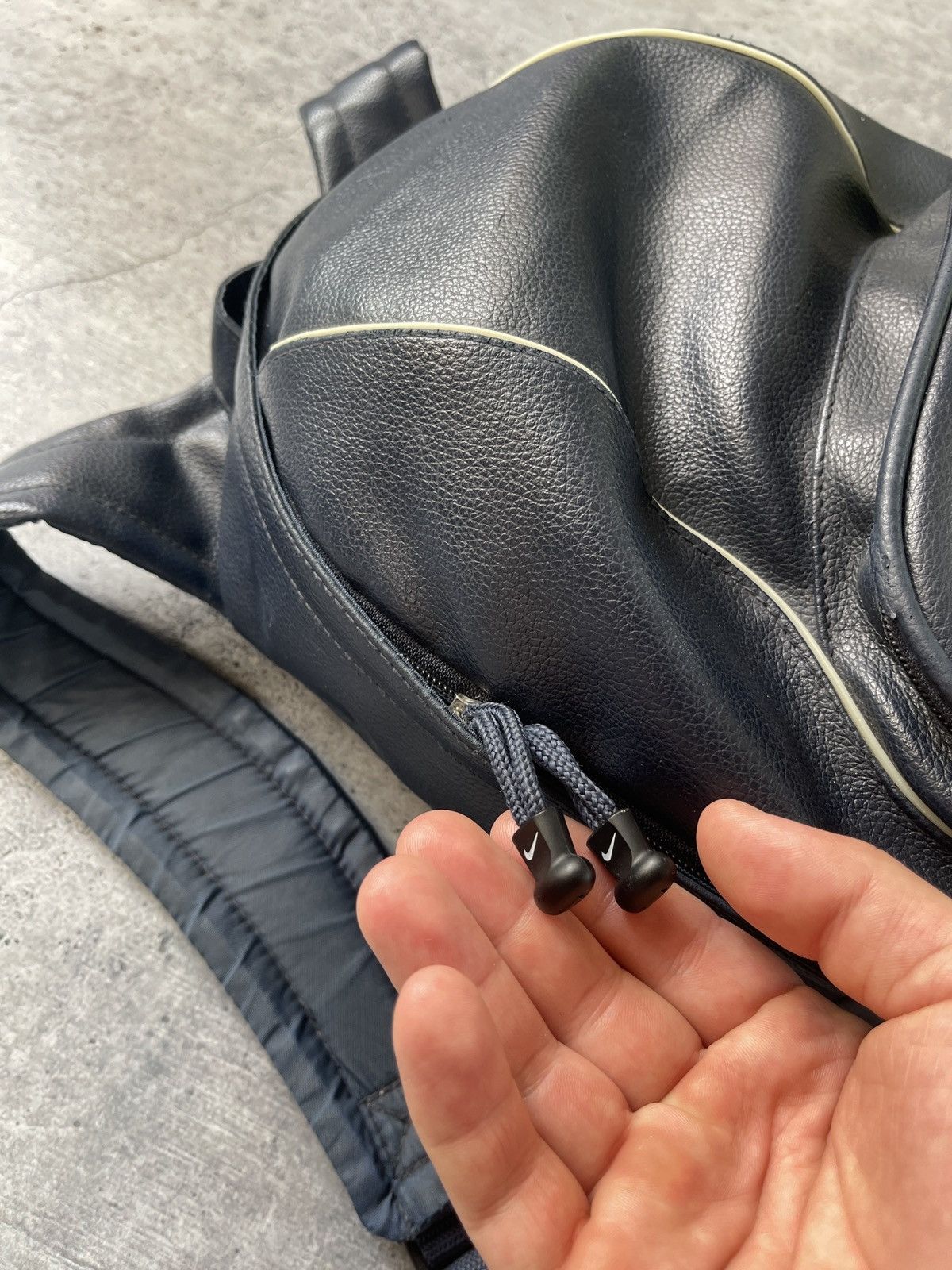 Other Vintage 90s Nike Leather Backpack Double Swoosh Bag Size ONE SIZE - 5 Thumbnail