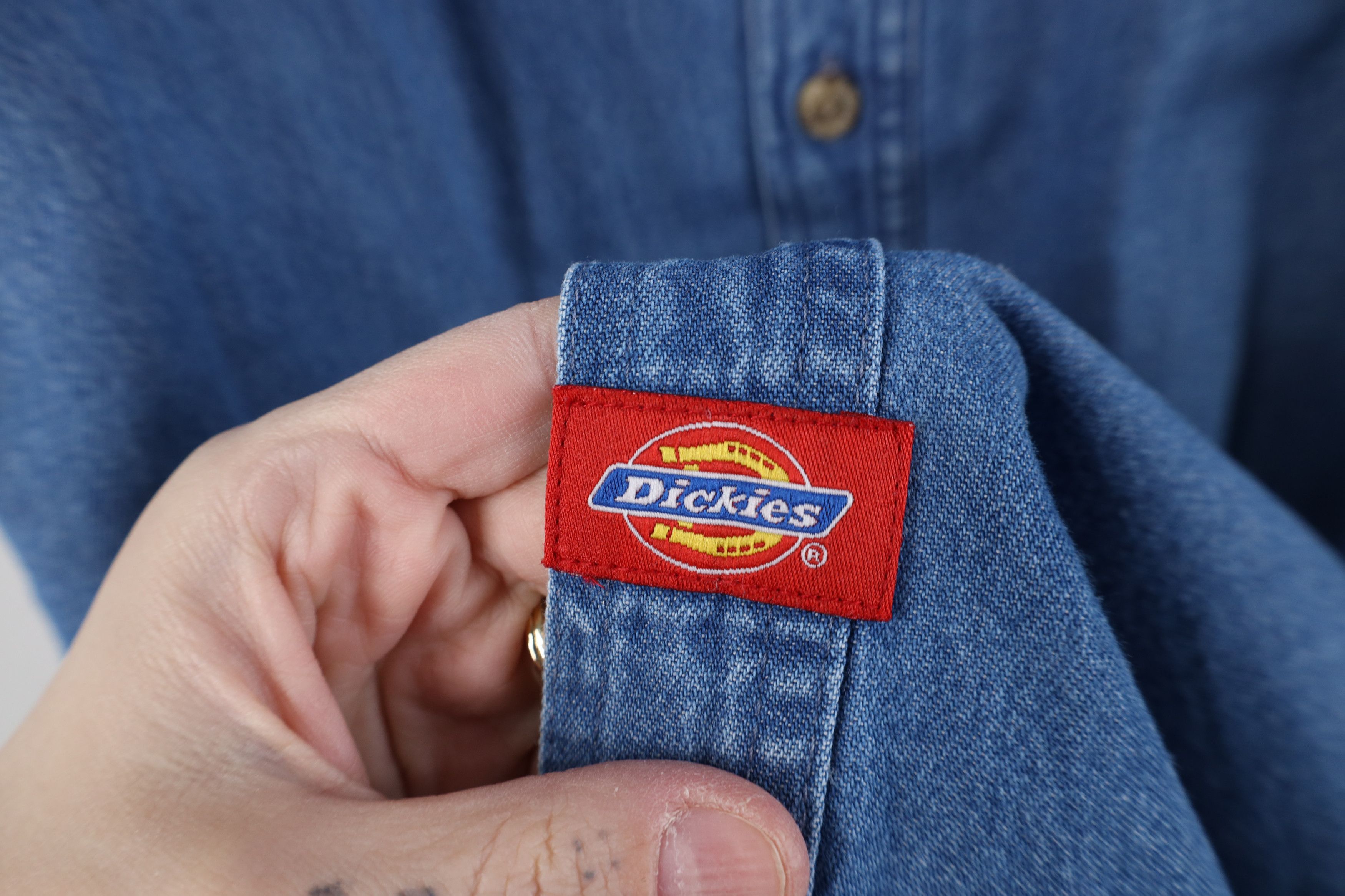 Dickies Vintage 90s Y2K Dickies Short Sleeve Denim Button Down Shirt Size US XXL / EU 58 / 5 - 5 Thumbnail