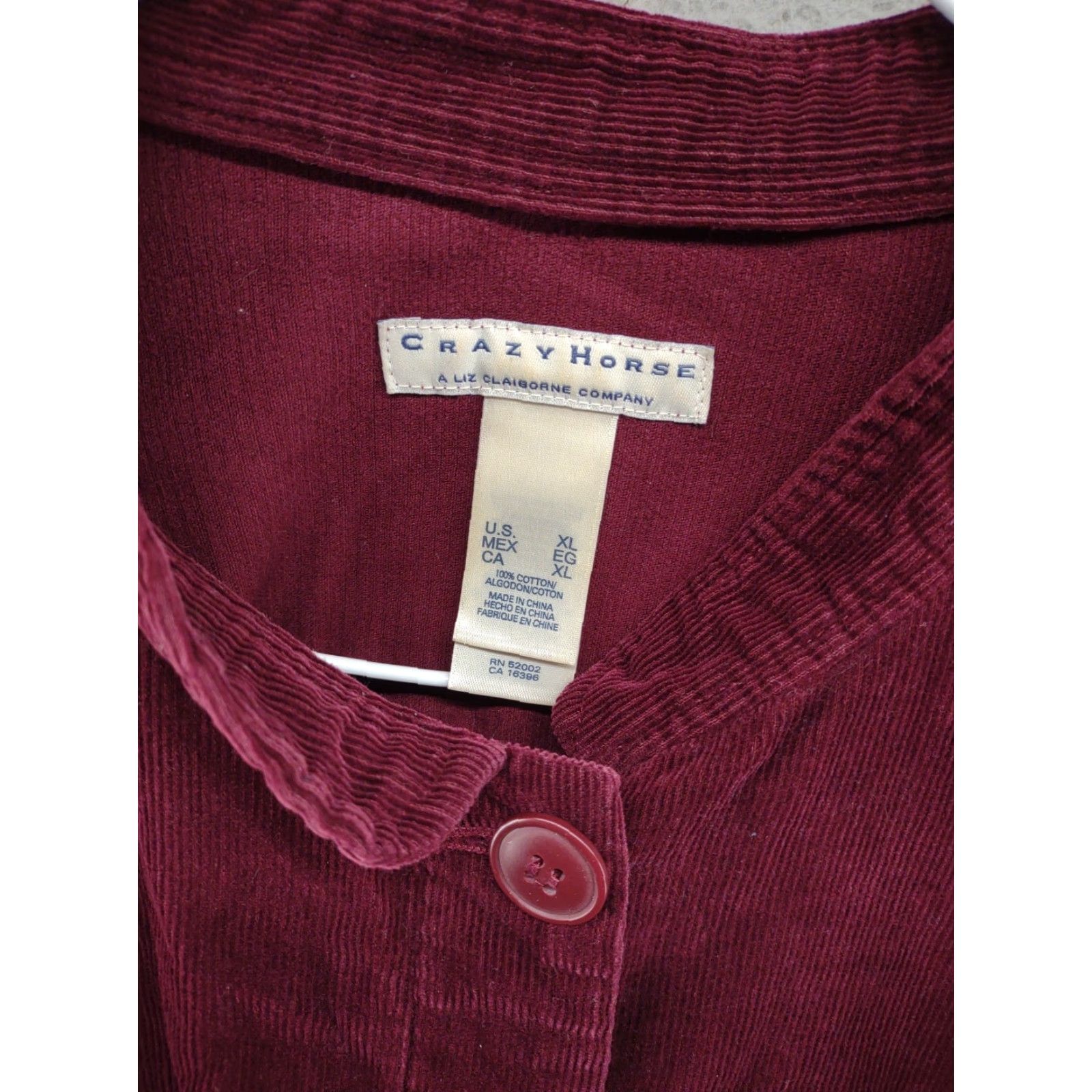 Liz Claiborne Liz Claiborne Crazy Horse Shacket Long Sleeve Shirt Jacket Women's XL Red Womens Size XL / US 12-14 / IT 48-50 - 2 Thumbnail