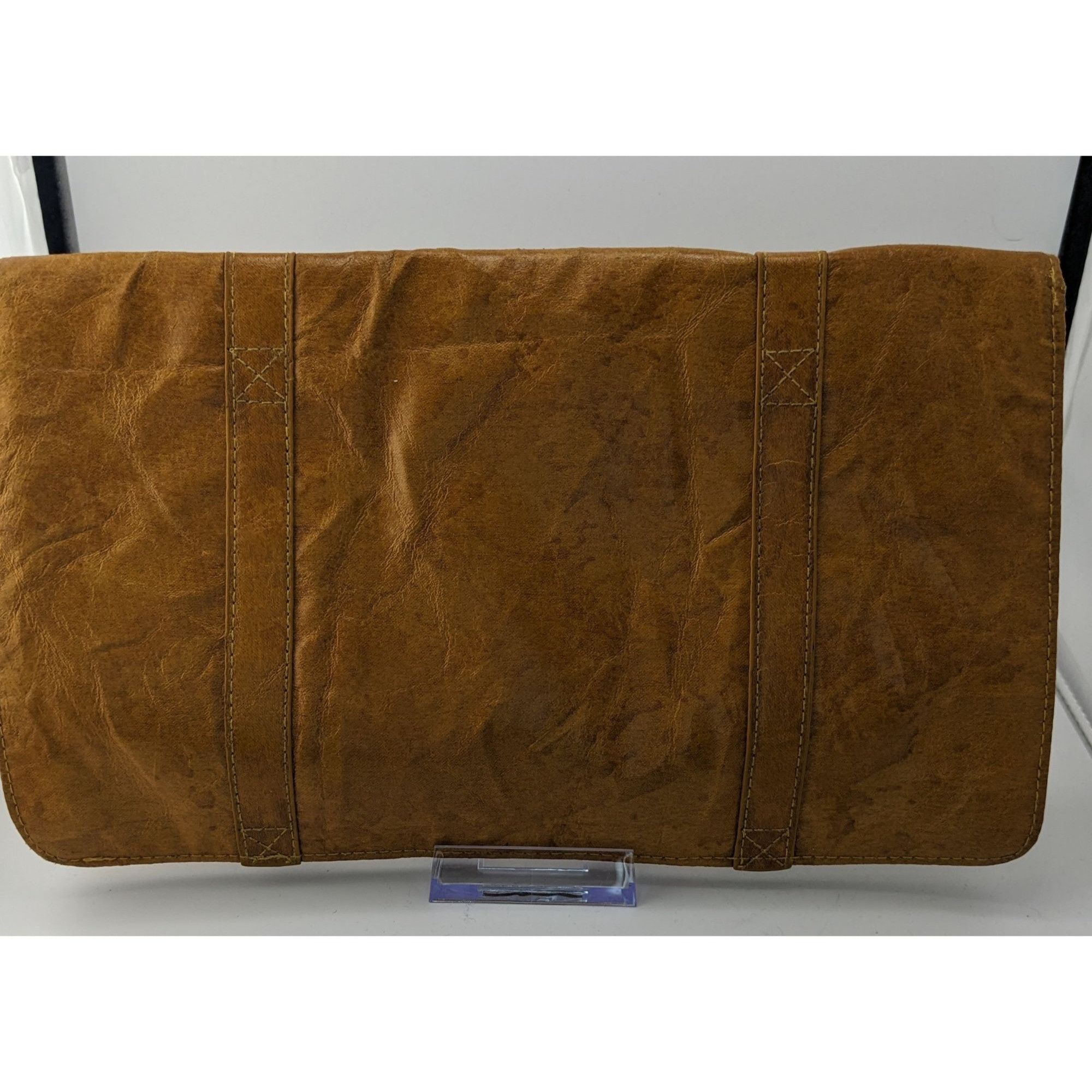 Split Retro Split Brown Faux Leather Clutch With Magnetic Closure Size ONE SIZE - 6 Thumbnail