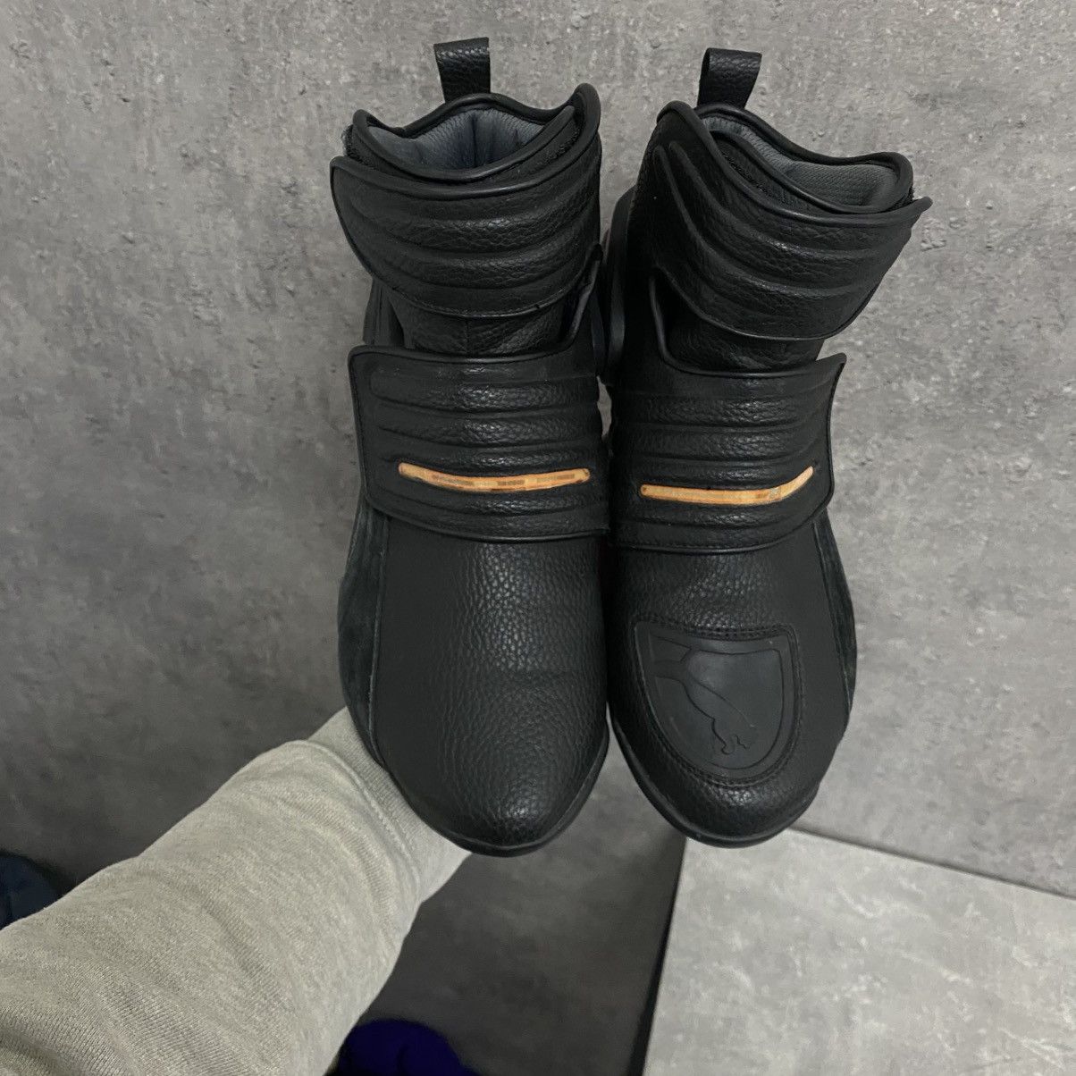 Puma Vintage Puma Leather Motorcycle Bike Boots Black Shoes High Size US 11.5 / EU 44-45 - 6 Thumbnail