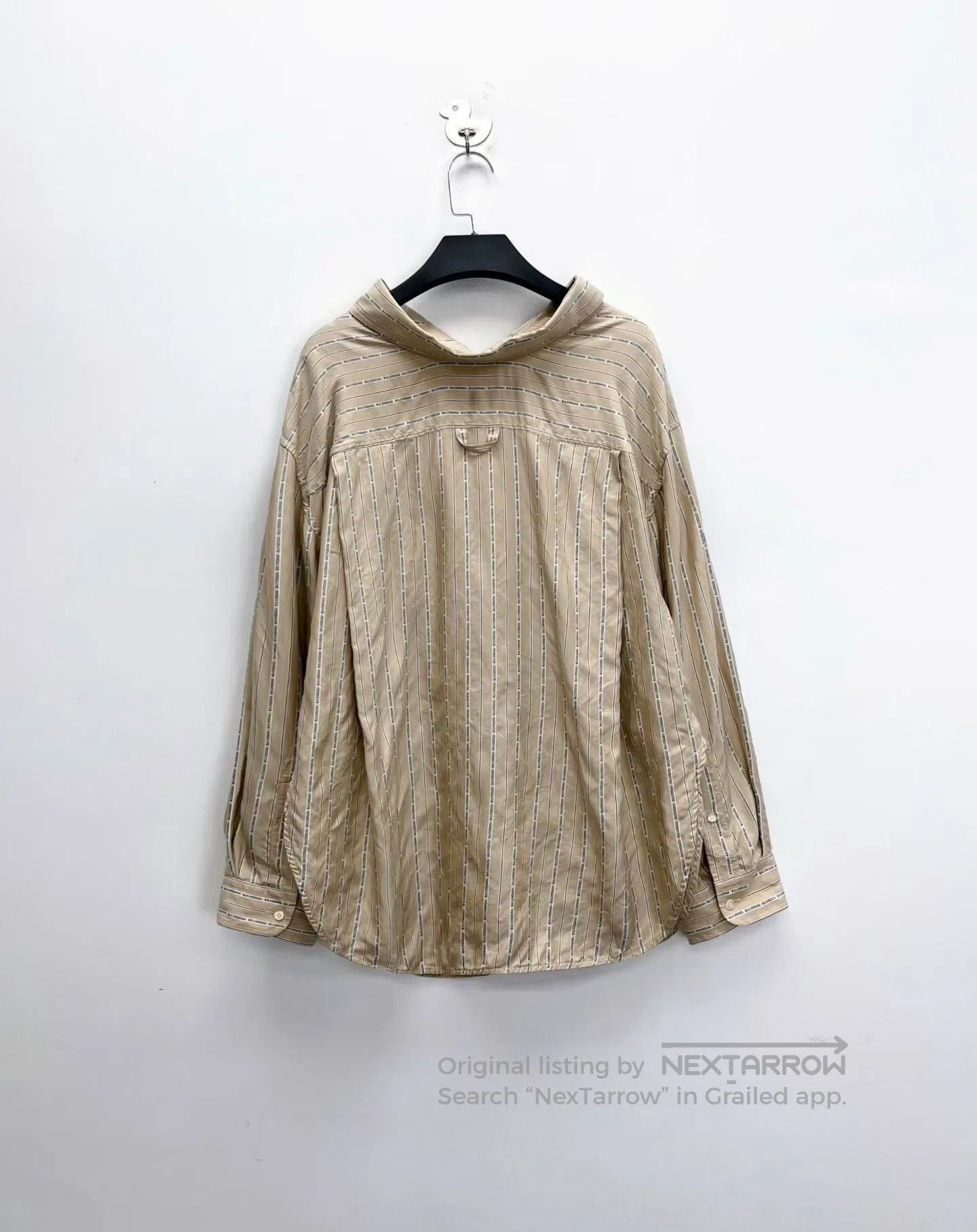 Balenciaga Balenciaga Silk Stripe Logo Shirt Jacket. Size US M / EU 48-50 / 2 - 2 Thumbnail