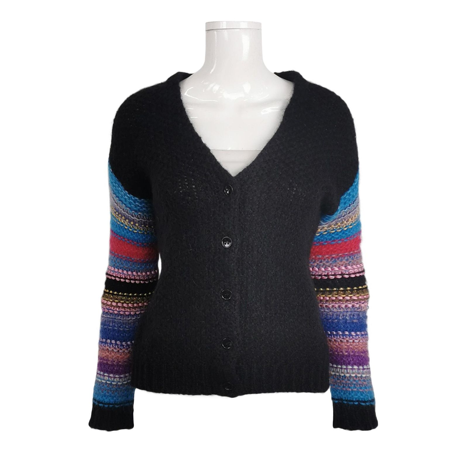 Saint Laurent Paris Saint Laurent Striped Mohair Cardigan Size XS Size XS / US 0-2 / IT 36-38 - 1 Thumbnail