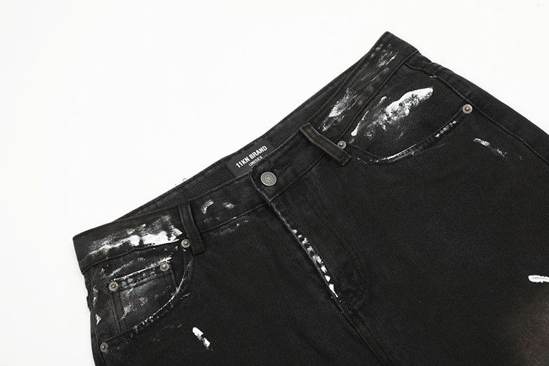 Jean American retro distressed splatter graffiti jeans Size US 32 / EU 48 - 3 Thumbnail