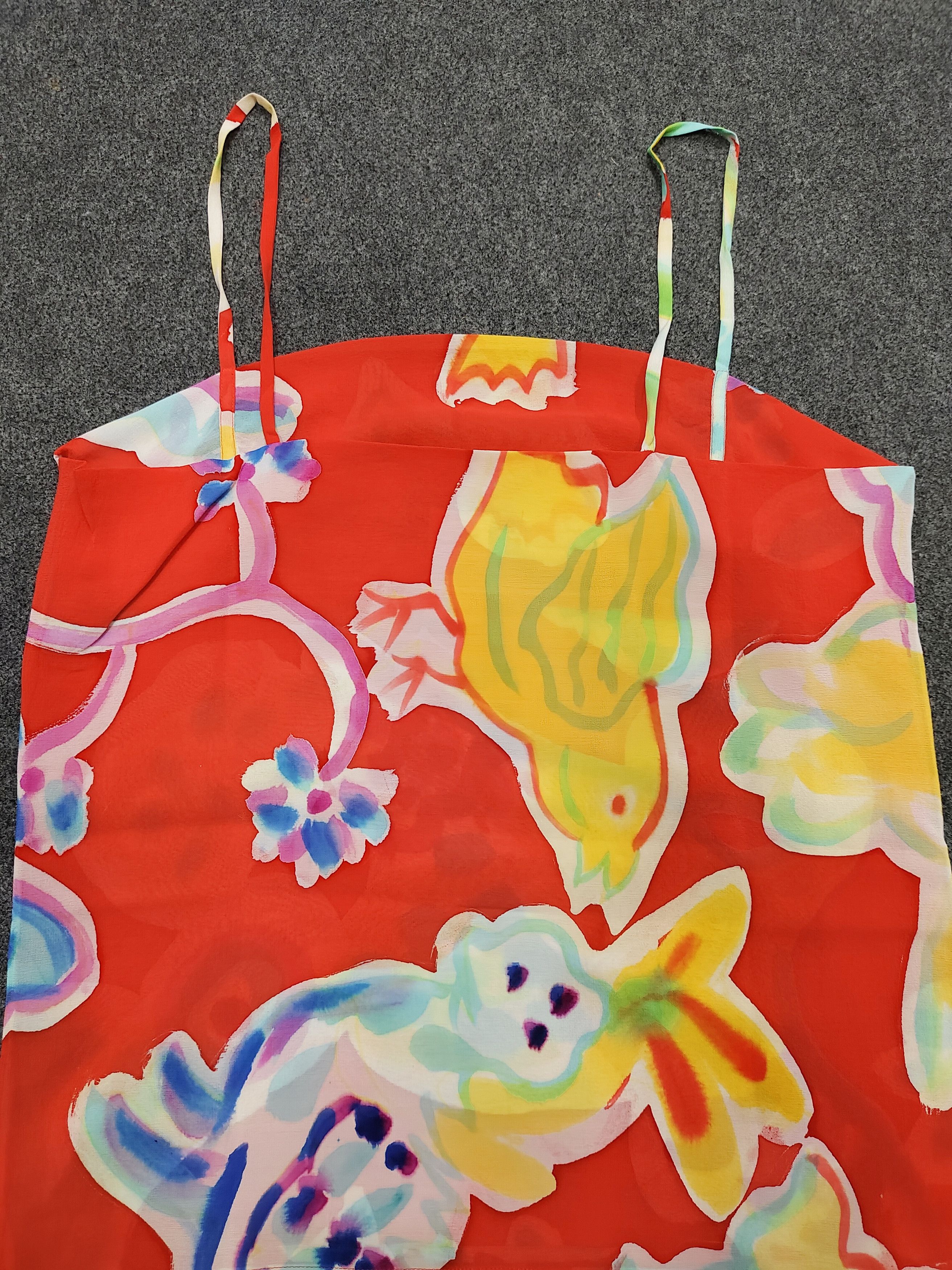 Issey Miyake SAMPLE🔥Issey Miyake Archived Abstract Floral Bird Camisole Size M / US 6-8 / IT 42-44 - 8 Thumbnail