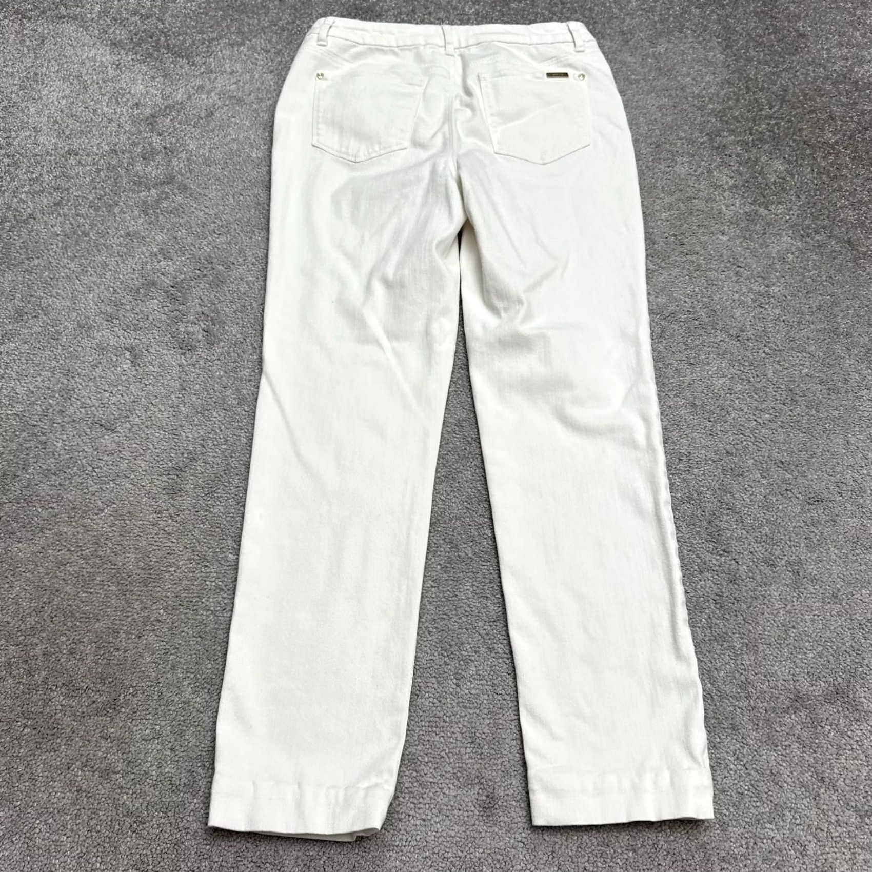 Vintage Chico's So Slimming Girlfriend Slim Leg Ankle Jeans Women 6 White 30x28 Denim Slimming 5-Pocket Style Jeans Womens Size 28" / US 6 / IT 42 - 2 Thumbnail