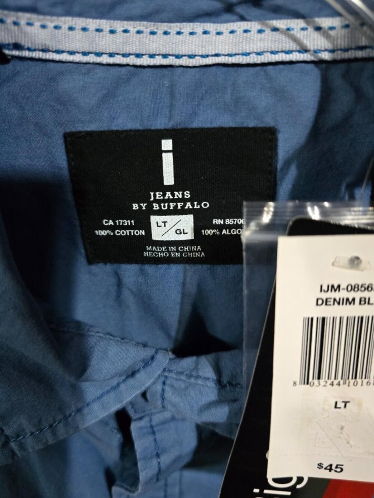 Other i jeans by Buffalo Denim Blue Button Up Top NWT Size US L / EU 52-54 / 3 - 5 Thumbnail