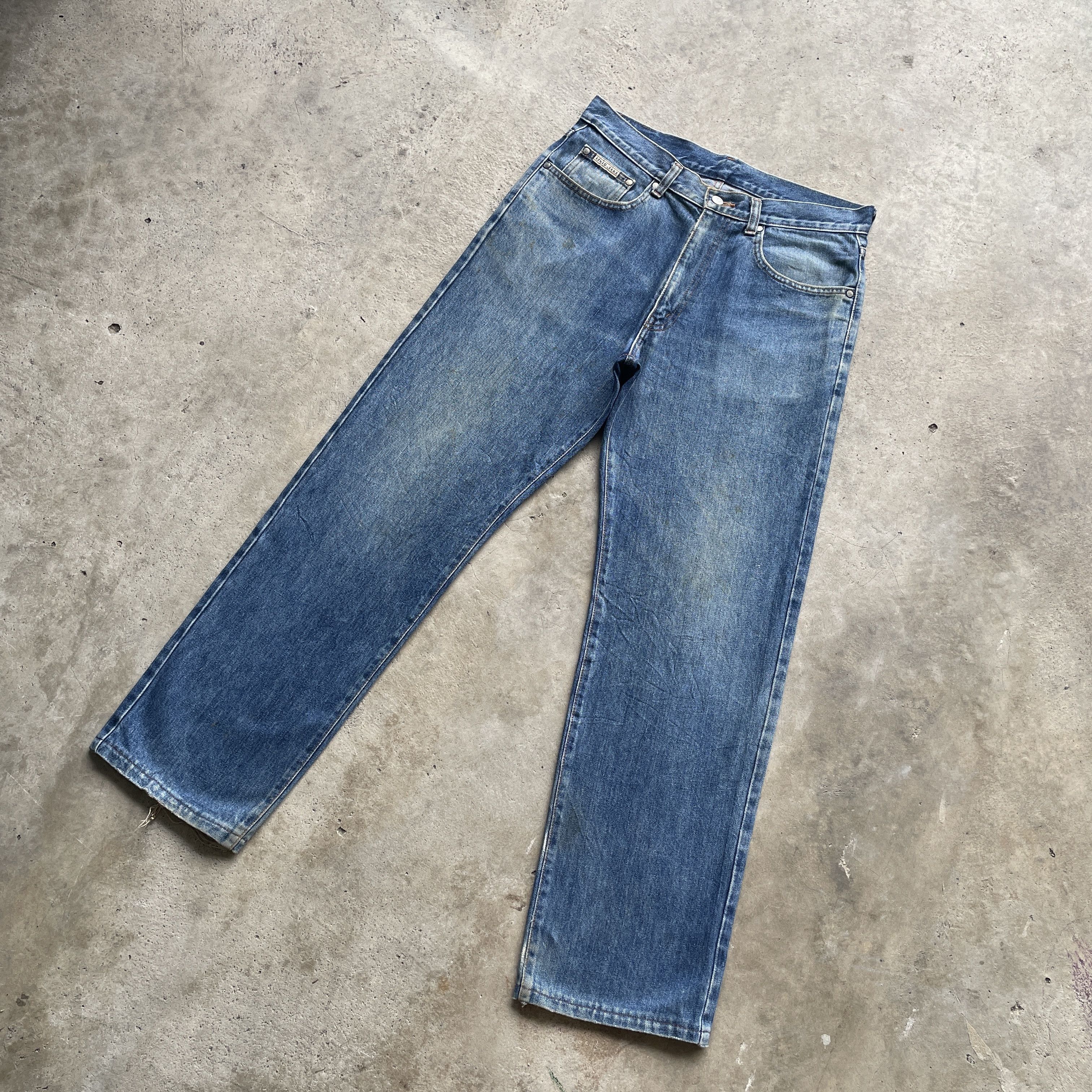 Japanese Brand × Kenzo VINTAGE KENZO DENIM FADED PANTS JEANS W31x29.5 Size US 31 - 1 Thumbnail