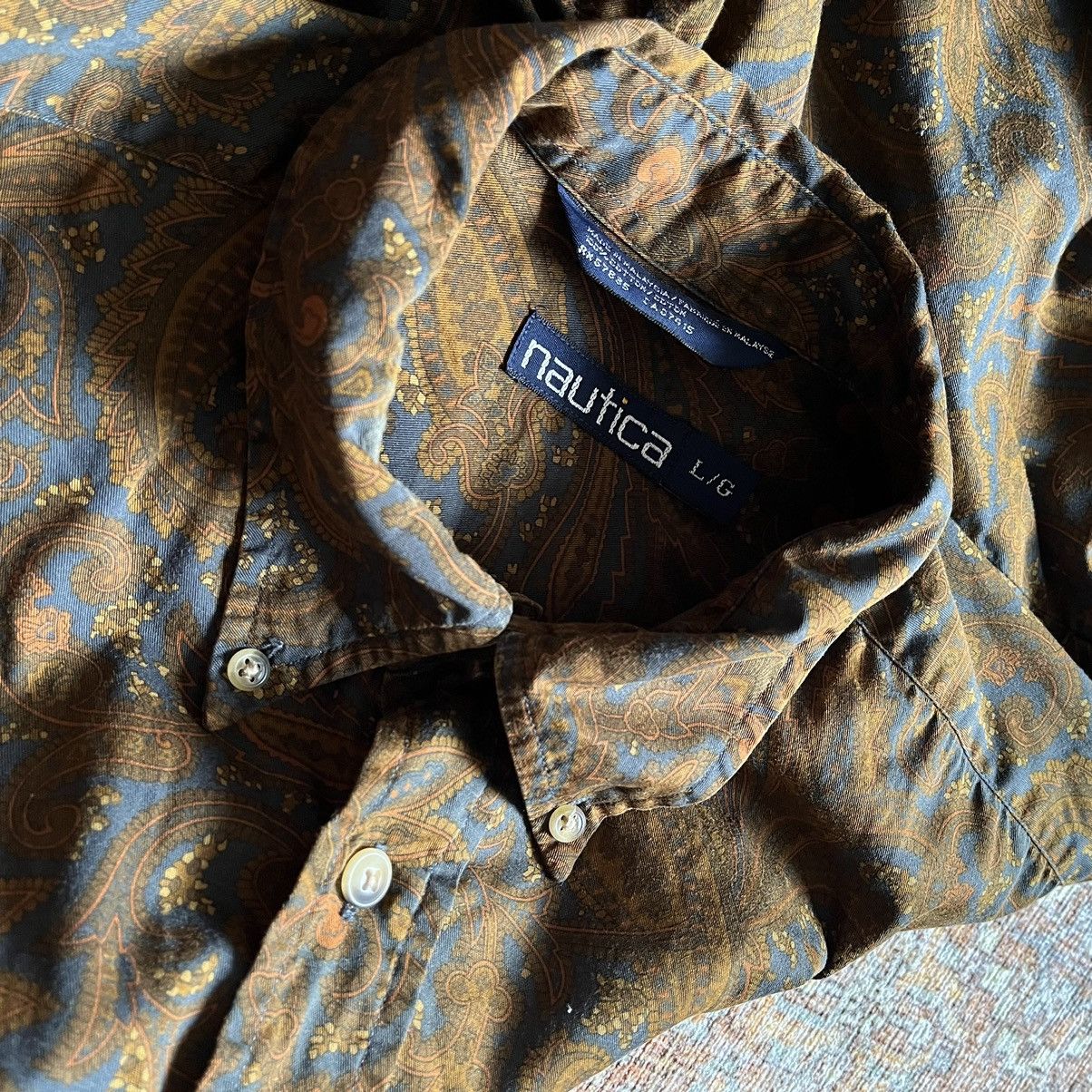 Nautica Nautica Paisley Button Down Shirt Size US L / EU 52-54 / 3 - 4 Thumbnail
