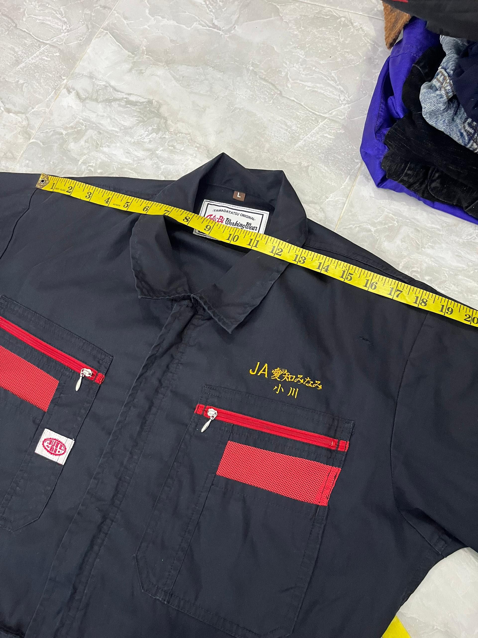 Japanese Brand Auto-Bi Japanese Workwear Coverall Navy Red Zip Size US M / EU 48-50 / 2 - 19 Thumbnail