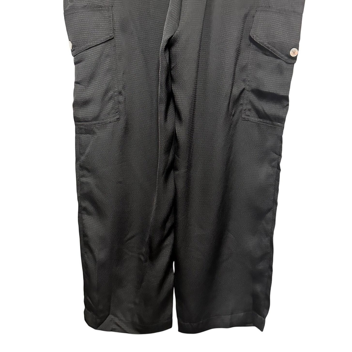 Michael Kors Michael Kors Womens Black Textured Pleated Cargo Pants 10NWT Size 32" / US 10 / IT 46 - 7 Thumbnail