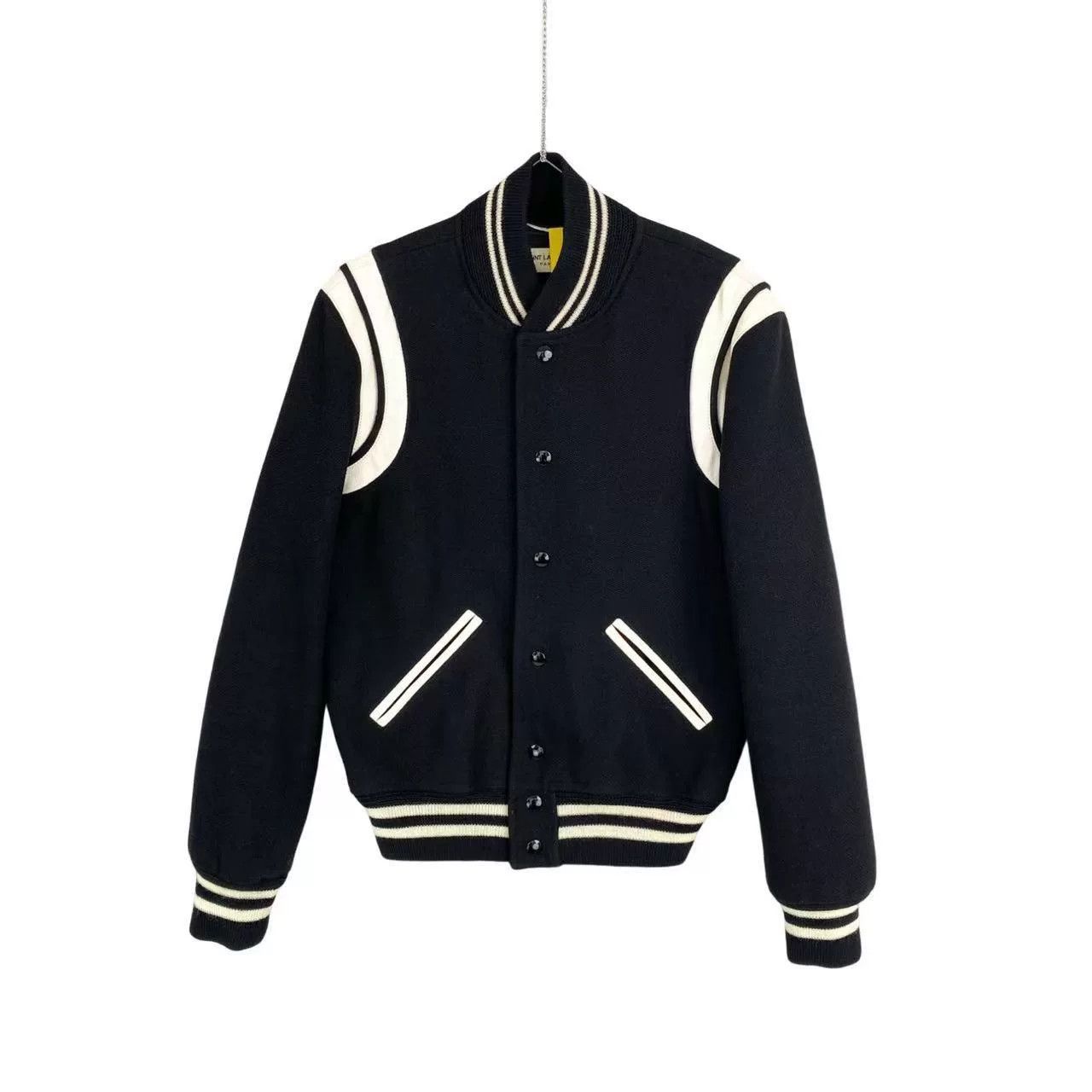 Saint Laurent Paris Saint Laurent Wool Striped Baseball Jacket Size US XS / EU 42 / 0 - 1 Thumbnail