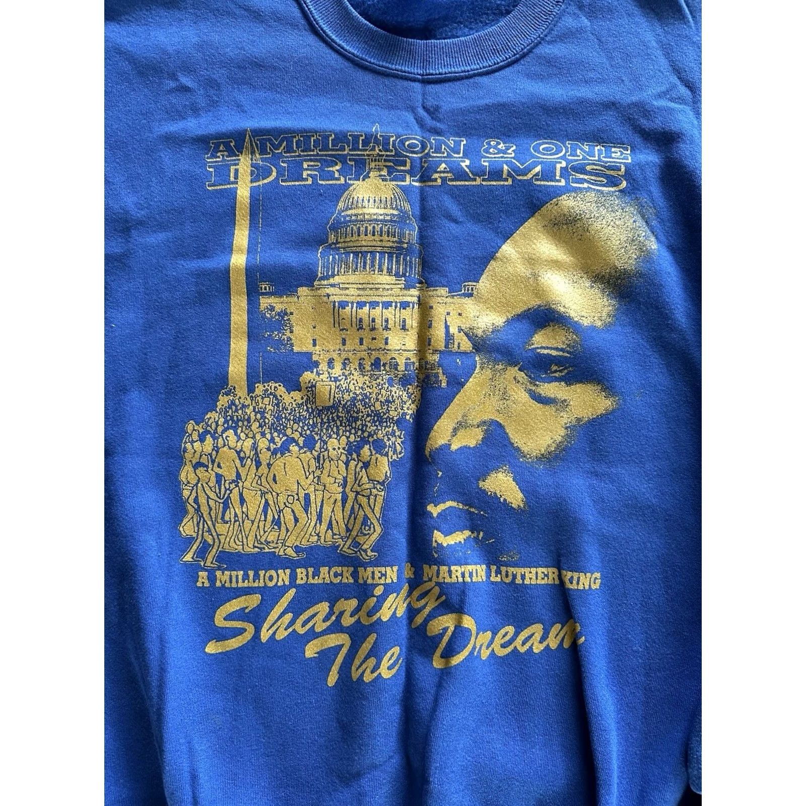 Jerzees VINTAGE Jerzees Sweatshirt UAW Crewneck MLK Jr. Day 80s 90s Black History Civil Rights Graphic Pullover Size XL Men Blue Size US XL / EU 56 / 4 - 2 Thumbnail