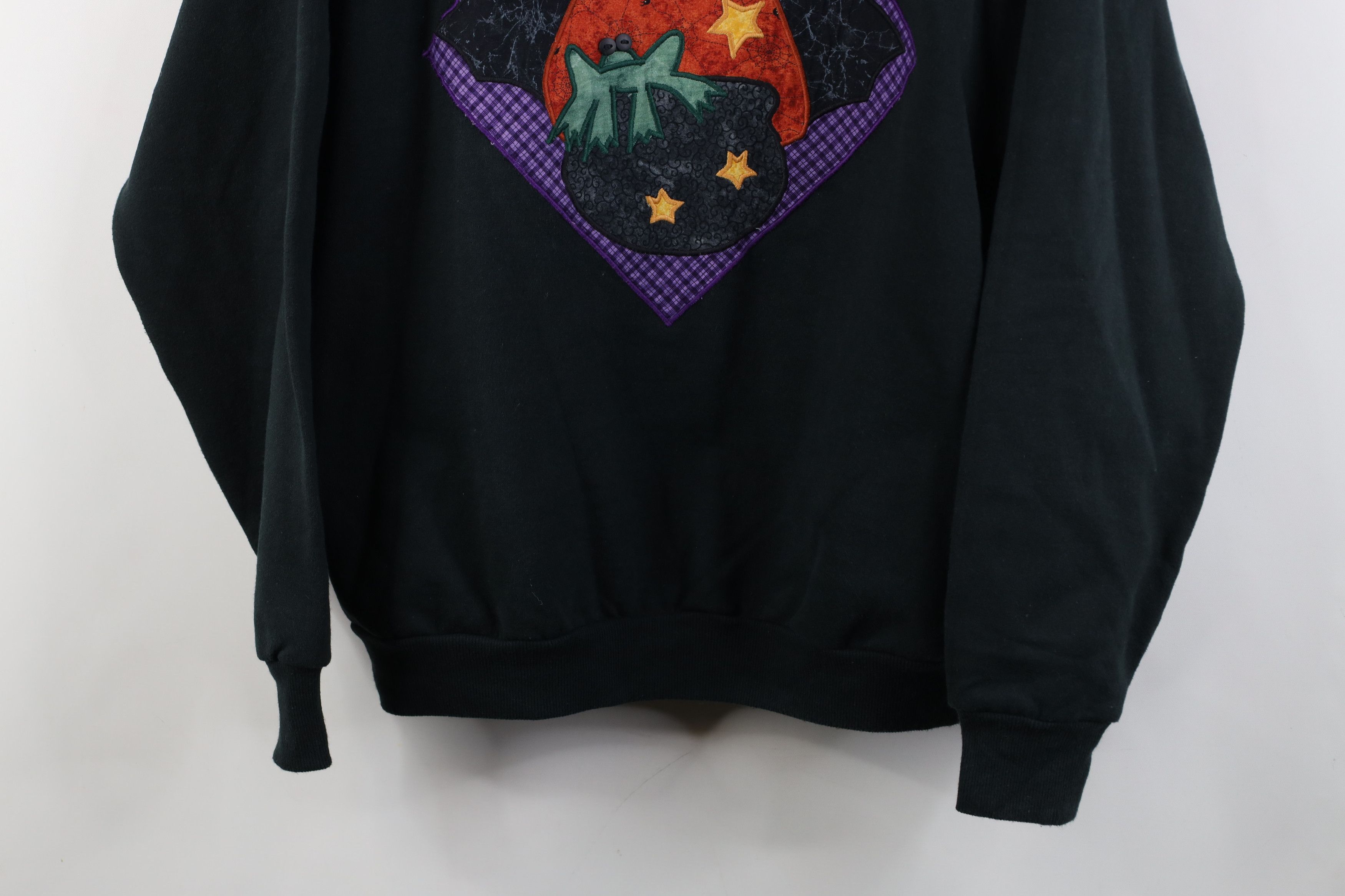 Vintage Vintage 90s Streetwear Halloween Witch Frog Sweatshirt Black Size M / US 6-8 / IT 42-44 - 3 Thumbnail