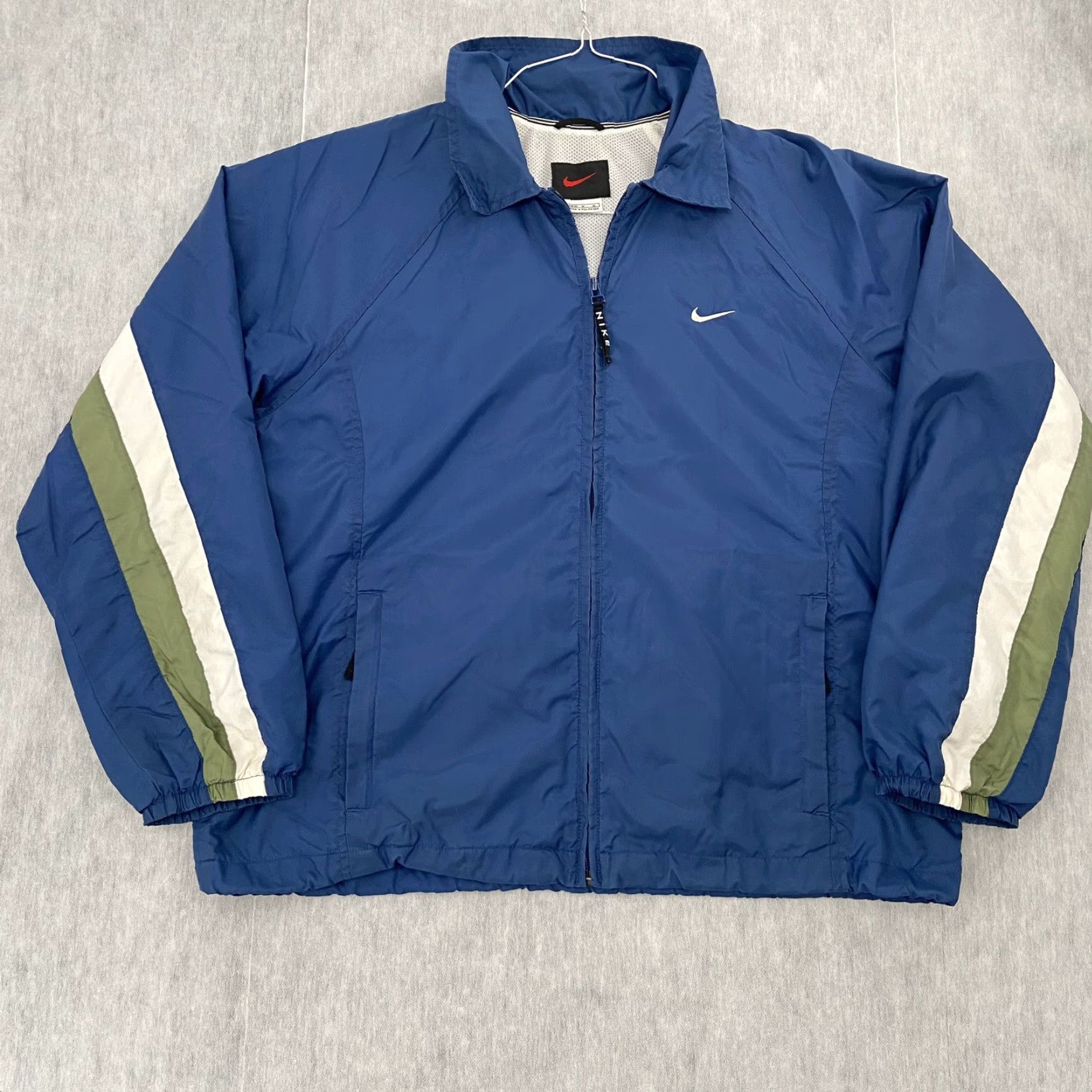 Nike VINTAGE Nike Jacket Womens Medium 8-10 Blue Mini Swoosh Lined Full Zip Stitch M Size M / US 6-8 / IT 42-44 - 3 Thumbnail