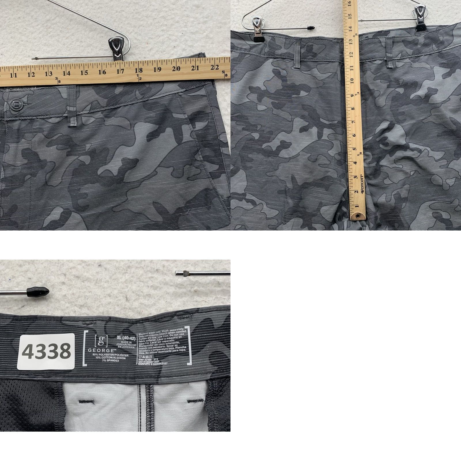 George George Hybrid Swim Shorts Mens XL Gray Camo 9" Golf Summer Beach Pool Dad Size US 36 / EU 52 - 8 Thumbnail