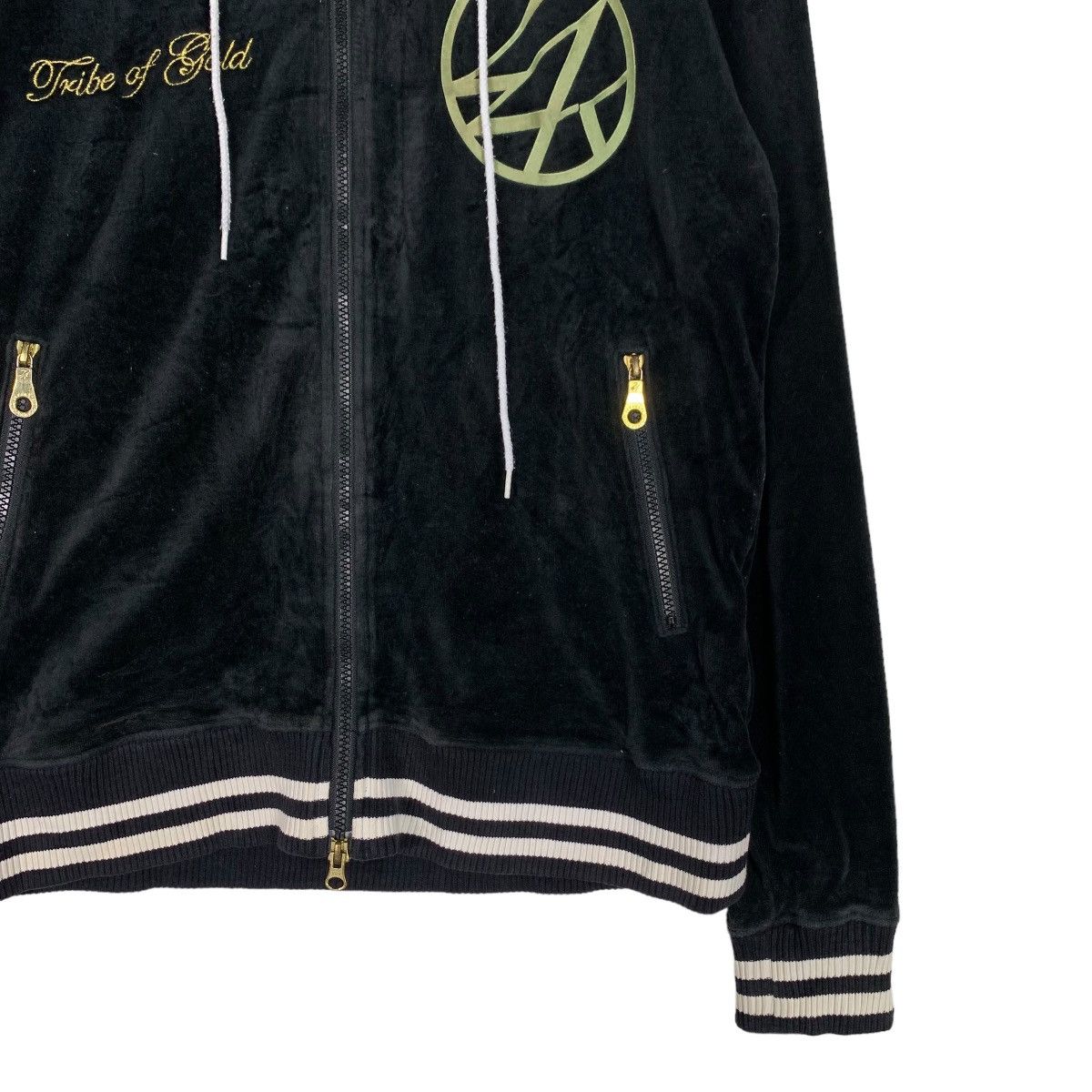 Japanese Brand 24 KARATS Tribe of Gold Velvet Zipper Hoodies #0802-C36 Size US M / EU 48-50 / 2 - 9 Thumbnail
