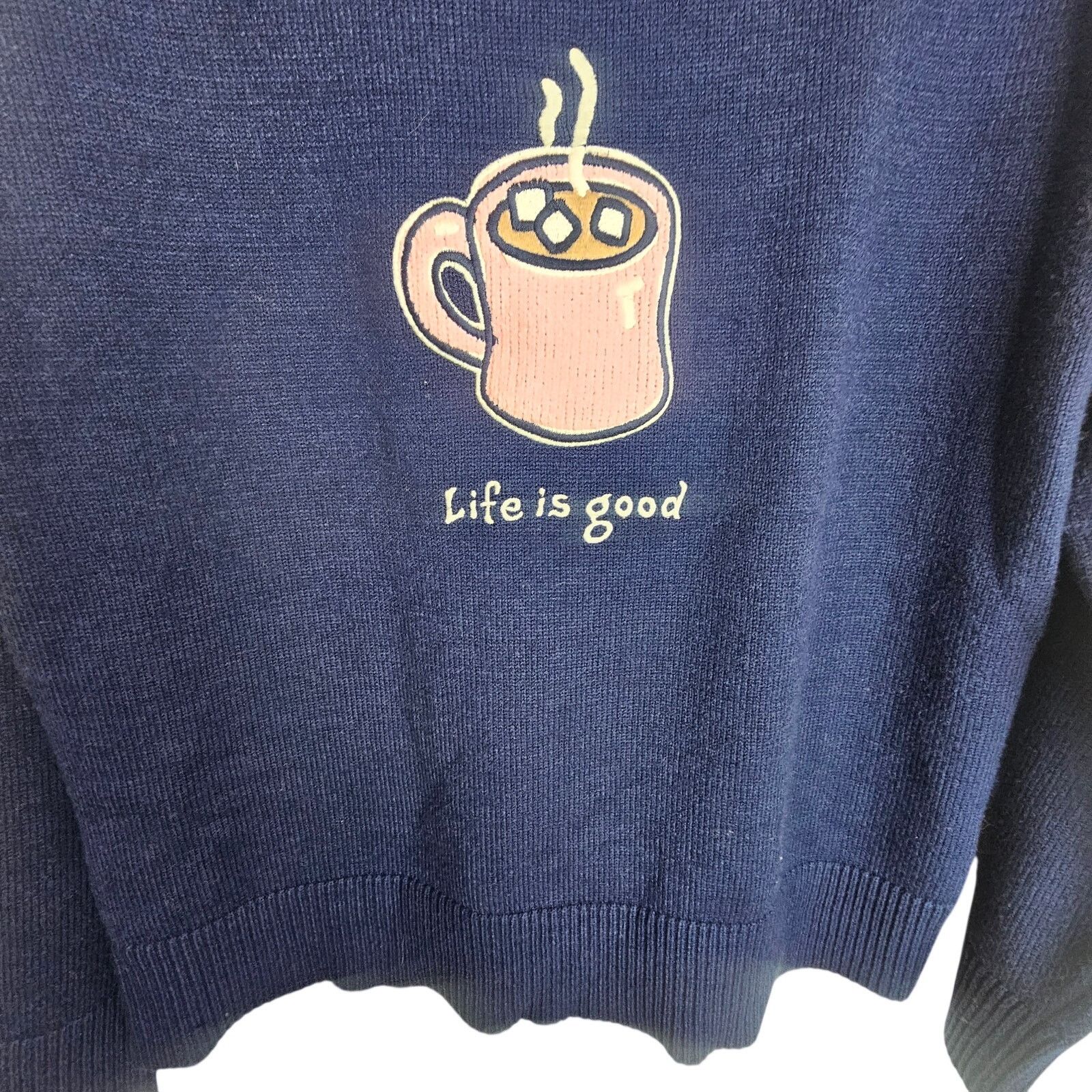 Life is Good Life Is Good Womens Coffee Sweater Size M Comfy Cozy Cabin Size M / US 6-8 / IT 42-44 - 3 Thumbnail