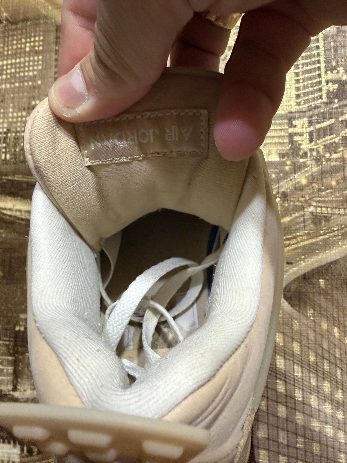 Jordan Brand Size 5.5 Women Nike Air Jordan 4 Retro Shimmer Beige Tan Size US 5.5 / IT 35.5 - 7 Thumbnail