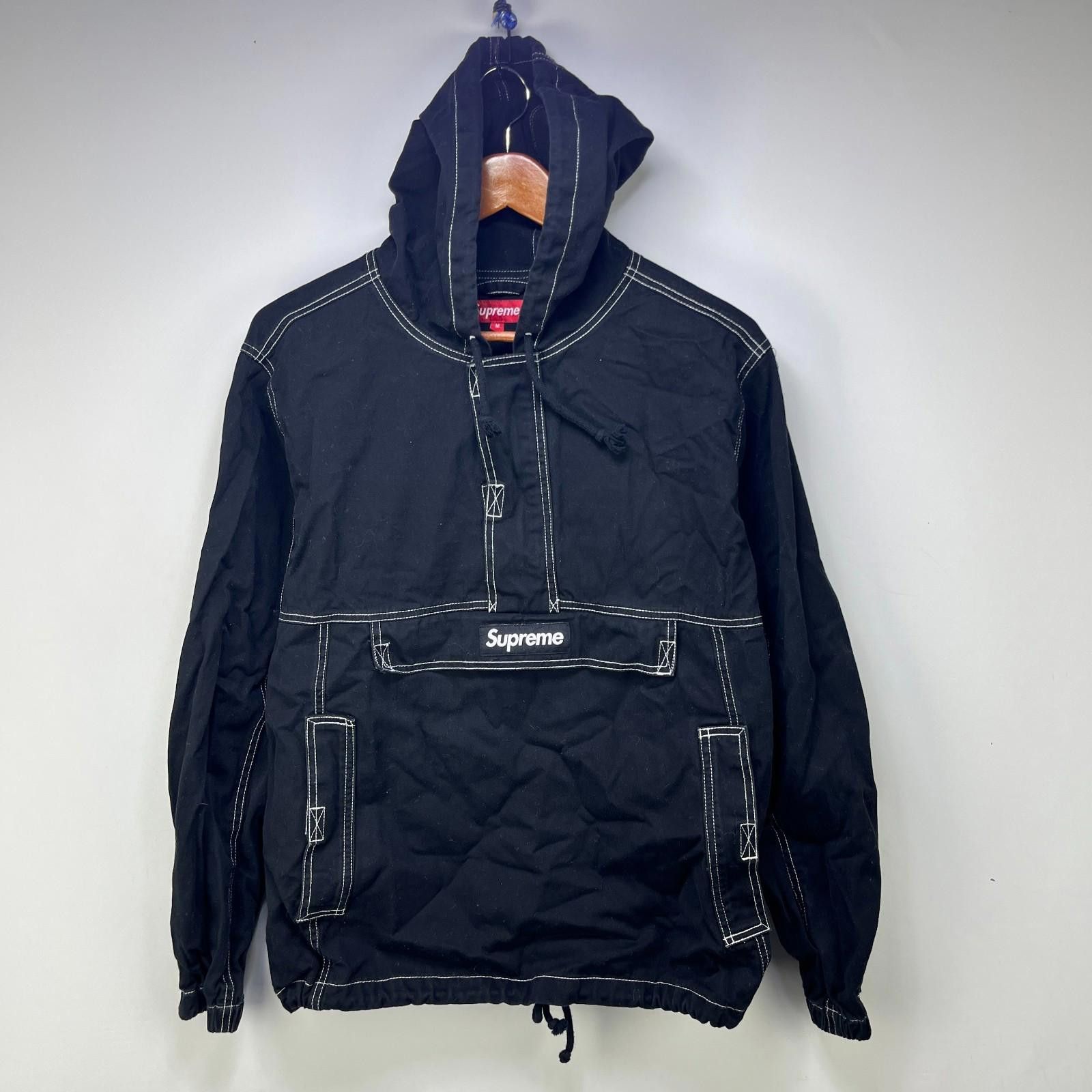 Supreme Supreme Contrast Stitch Twill Pullover FW16 Black Size US M / EU 48-50 / 2 - 1 Thumbnail
