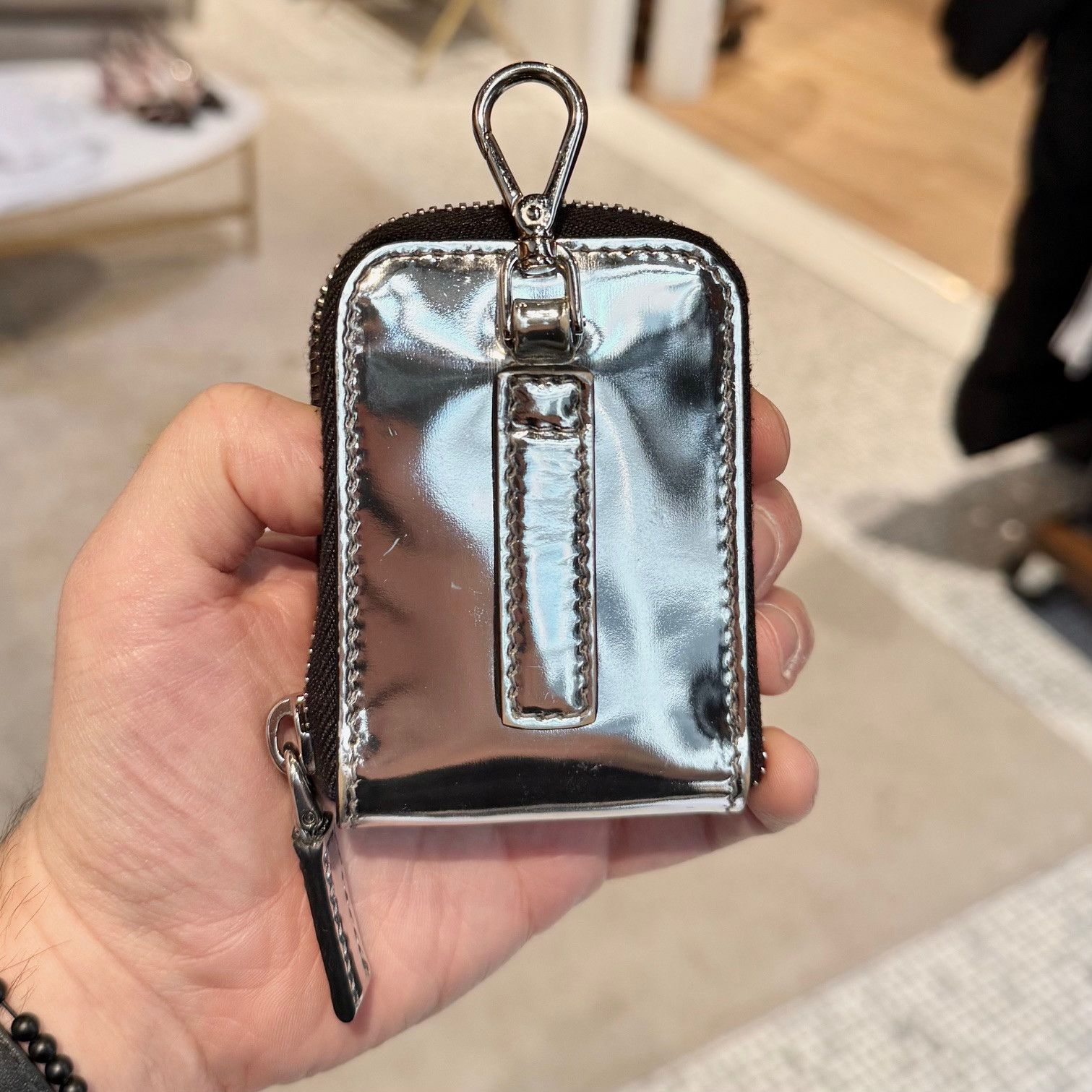 Prada Prada Metallic Silver Chrome Spazzolato Brique Crossbody Bag Size ONE SIZE - 24 Thumbnail