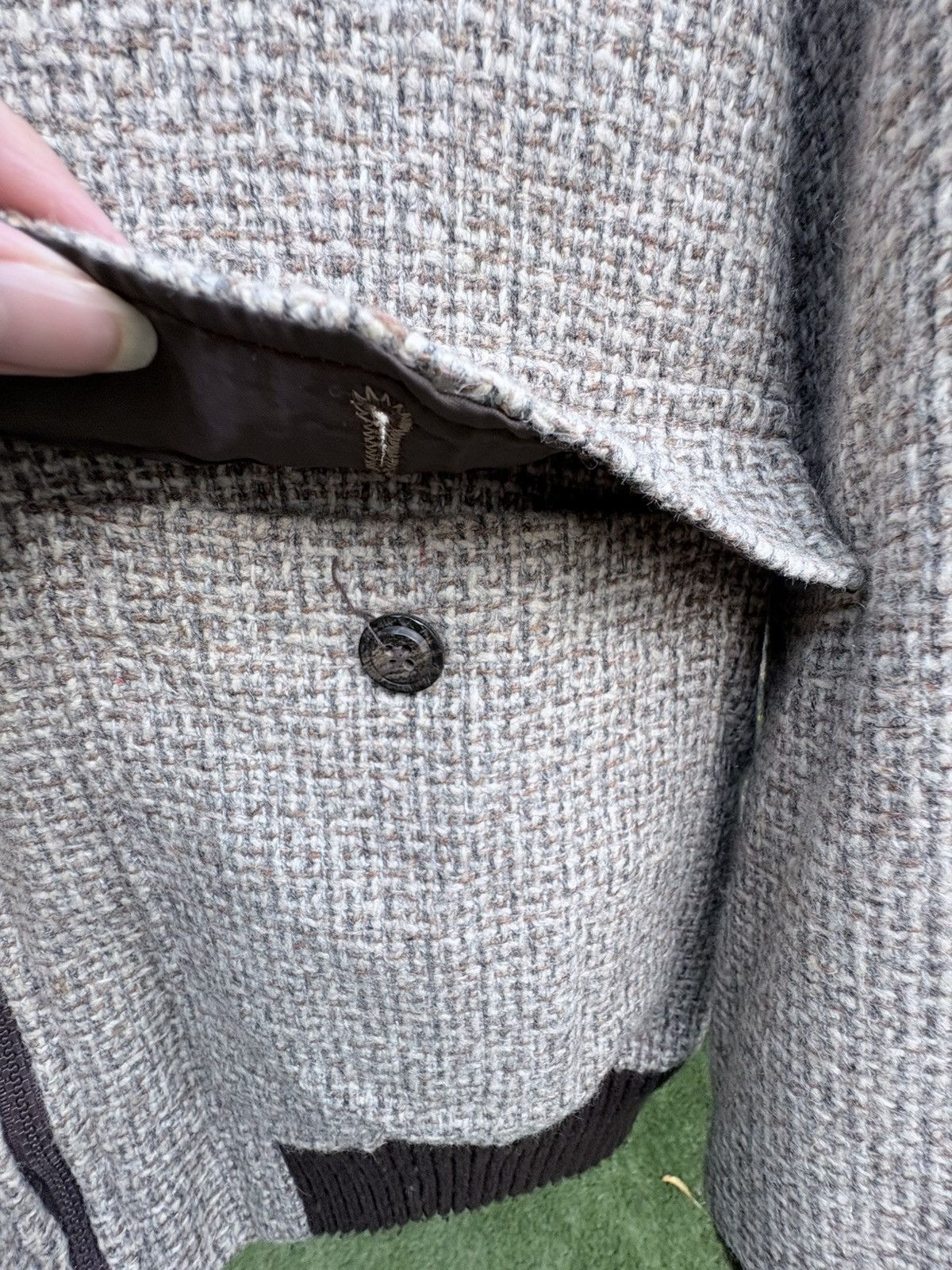Alexandre Plokhov Vintage 1970s/80s Alexandre Wool Tweed Bomber Jacket Size US L / EU 52-54 / 3 - 4 Thumbnail