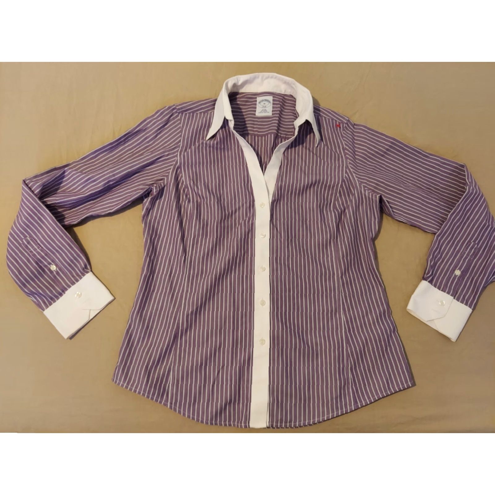 Brooks Brothers Womens Brooks Brothers Dress Shirt Blouse 10 Purple Cotton Shirt Womens Size 10 Purple Blouse Brooks Brothers Size L / US 10 / IT 46 - 4 Thumbnail