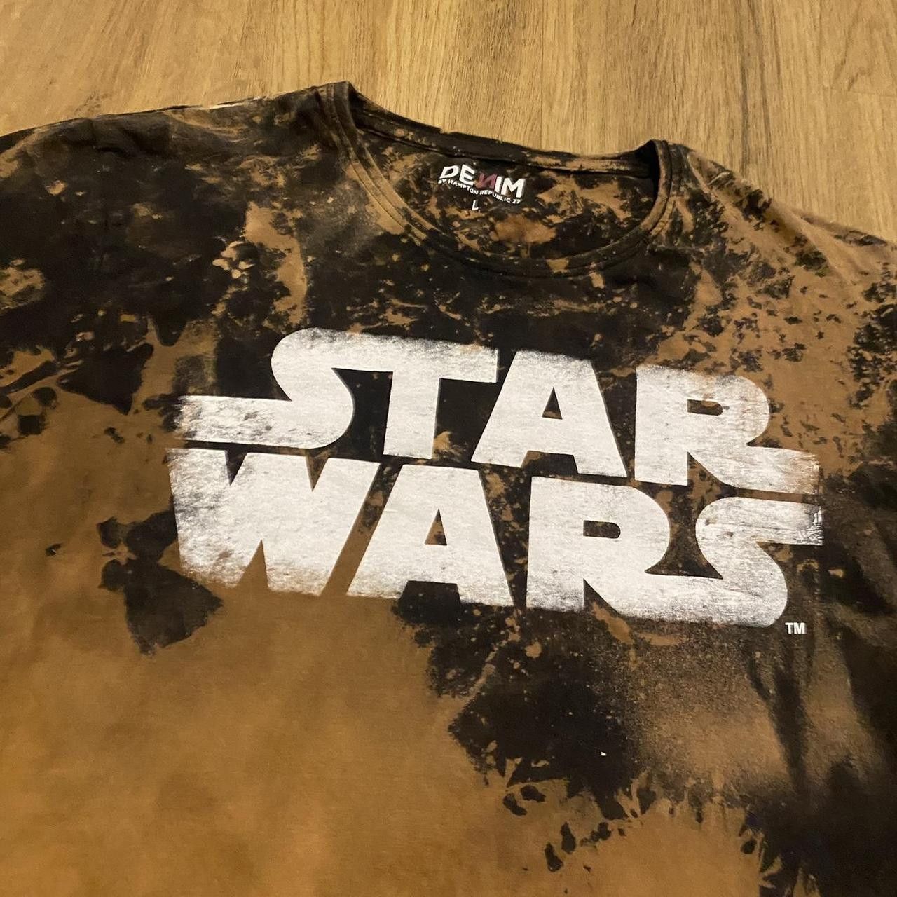 Star Wars Star Wars bleach tie dye t shirt - black and brown Size US L / EU 52-54 / 3 - 3 Thumbnail
