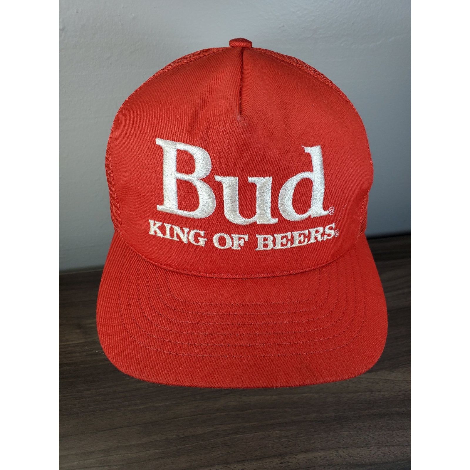 Swingster × Vintage Bud King of Beers Snapback Cap Trucker Hat Red Budweiser USA Size ONE SIZE - 1 Thumbnail