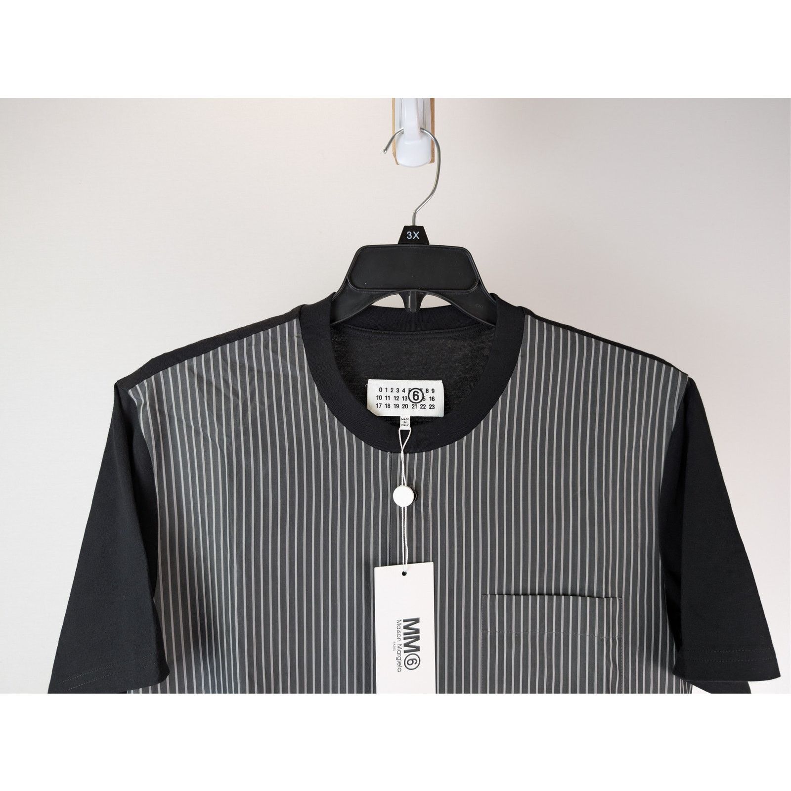 Maison Margiela o1rshd1 striped button-up t-shirt in Black Size US M / EU 48-50 / 2 - 3 Thumbnail