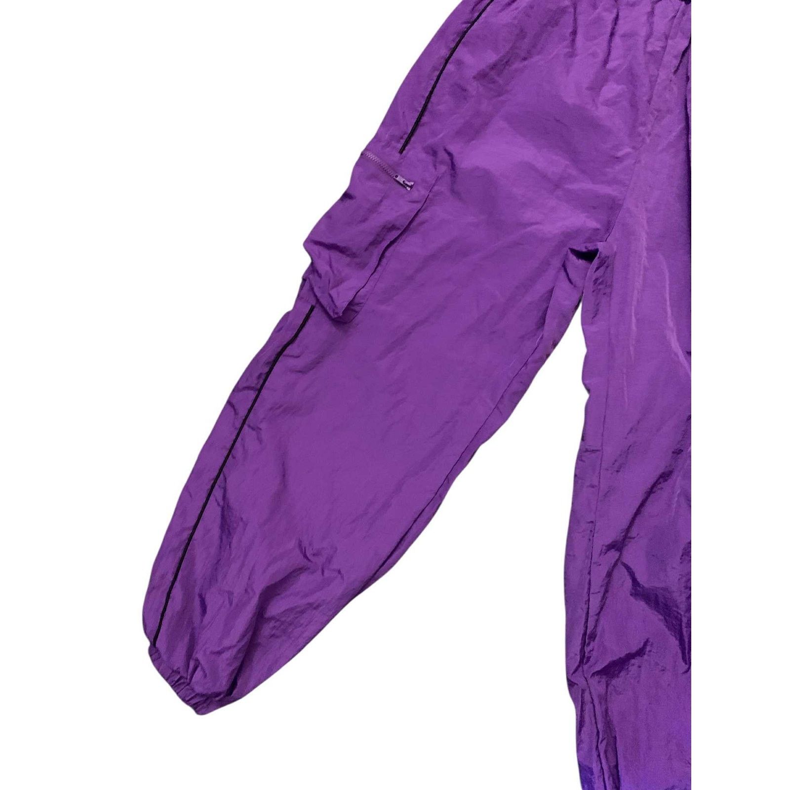 Other Windbreaker Sweatpants Joggers Elastic Ankle Purple Cargo SM Size 26" / US 2 / IT 38 - 4 Thumbnail