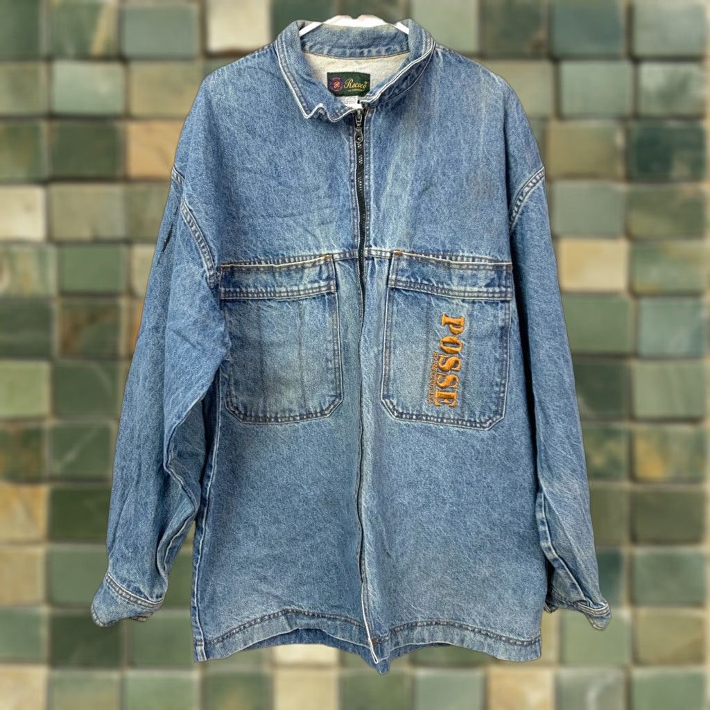 Vintage VINTAGE Rococo Le Parisien Posse Denim Jacket Embroidered Zip Blue XL Mens Jacket Size US 36 / EU 52 - 1 Thumbnail