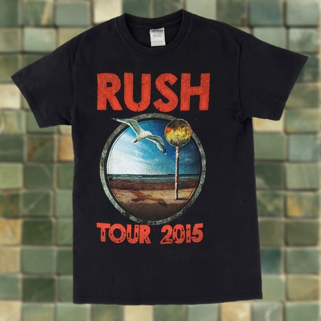 Gildan RUSH 2015 40th Anniversary Concert Tour T Shirt Black Short Sleeve Mens S Men Shirt Size US S / EU 44-46 / 1 - 1 Thumbnail