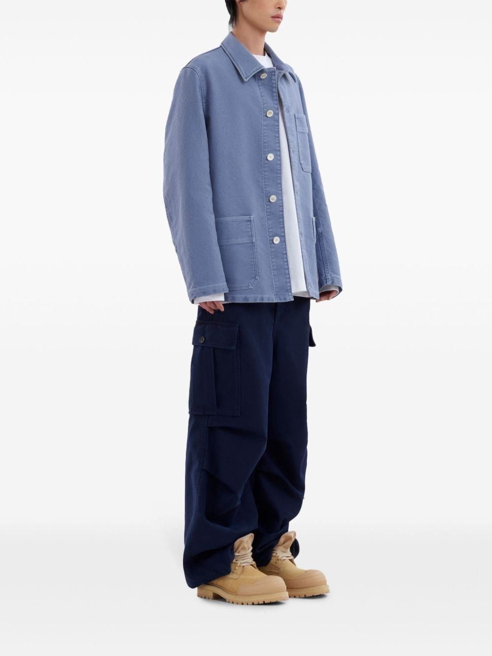 Marni o1w1db11025 Cargo-Pocket Cotton Trousers in Blue Size US 34 / EU 50 - 4 Thumbnail